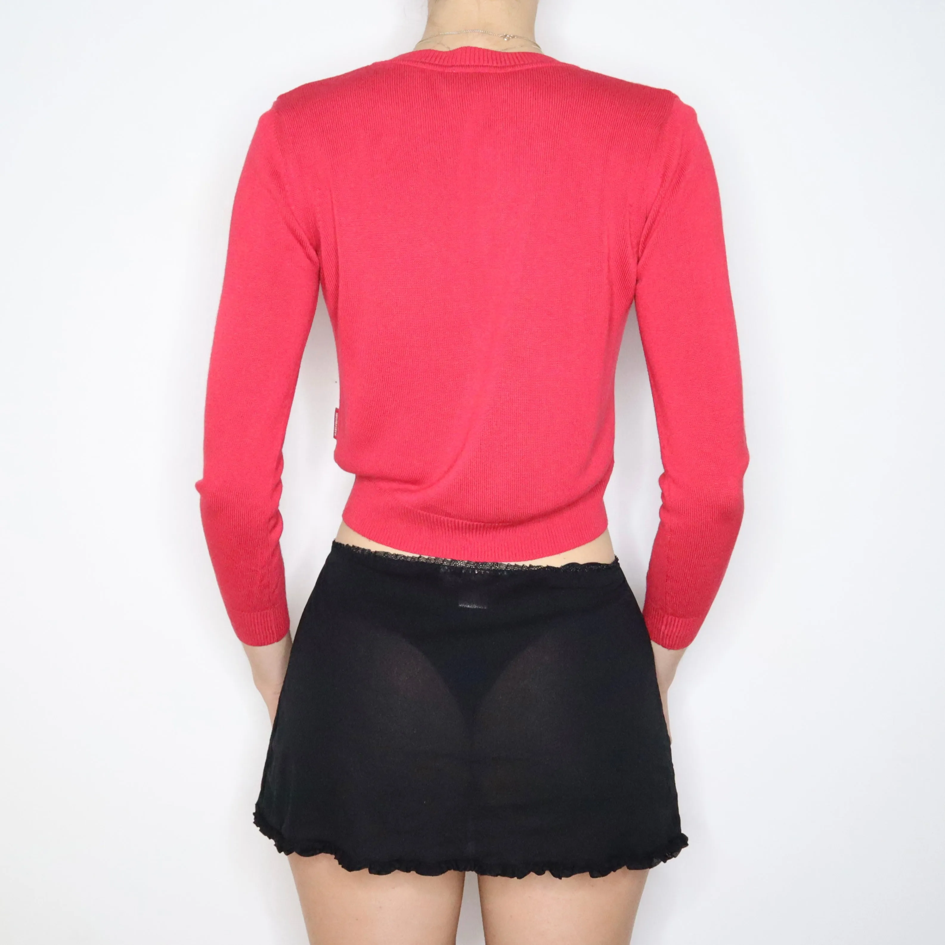 90s VERSACE Red Cardigan (XS)