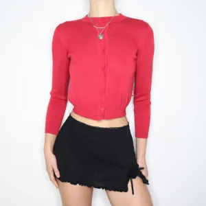 90s VERSACE Red Cardigan (XS)