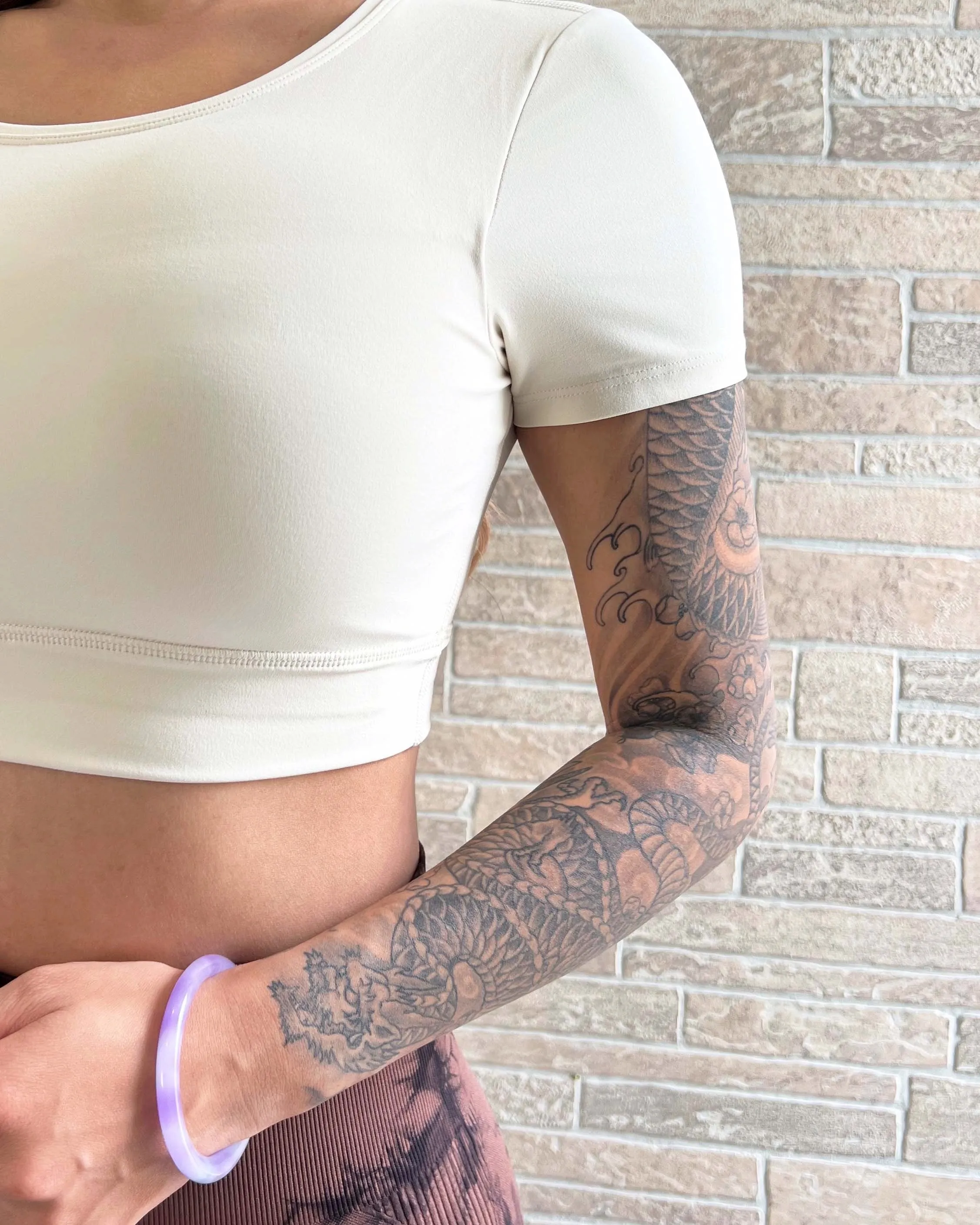 Active Crop Top (Ivory)