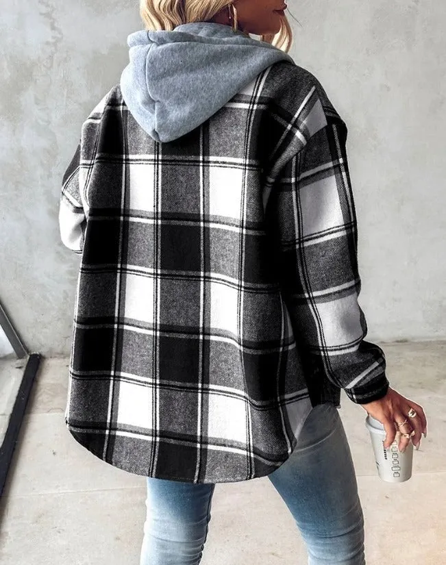 Amabel™ - Cozy Plaid Hooded Shirt
