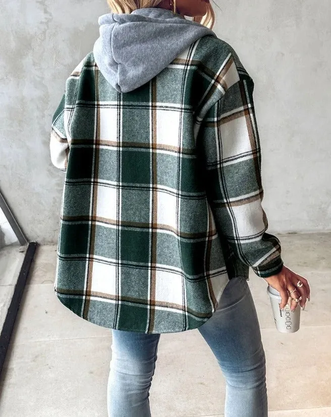 Amabel™ - Cozy Plaid Hooded Shirt