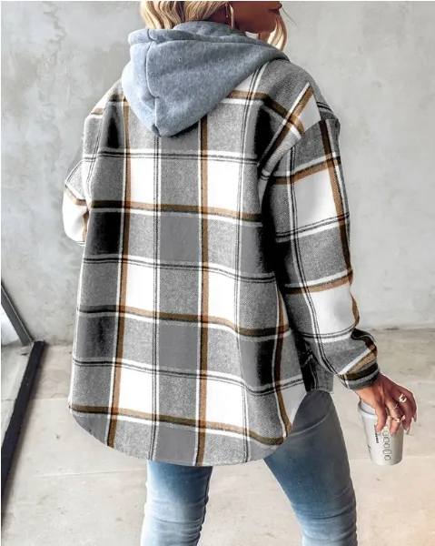 Amabel™ - Cozy Plaid Hooded Shirt