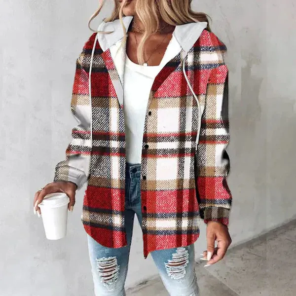 Amabel™ - Cozy Plaid Hooded Shirt
