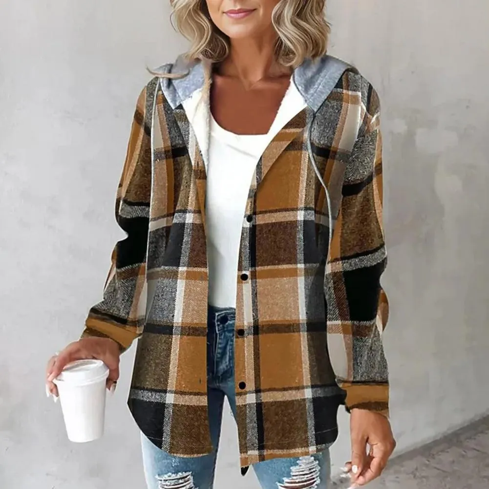Amabel™ - Cozy Plaid Hooded Shirt