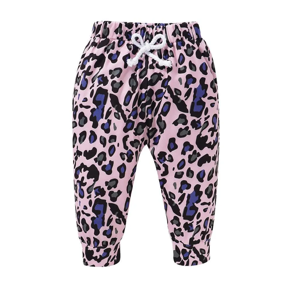 Baby Girls Long Sleeve Hooded Leopard Letter Printed Top & Pants & Headband baby Three Piece Set