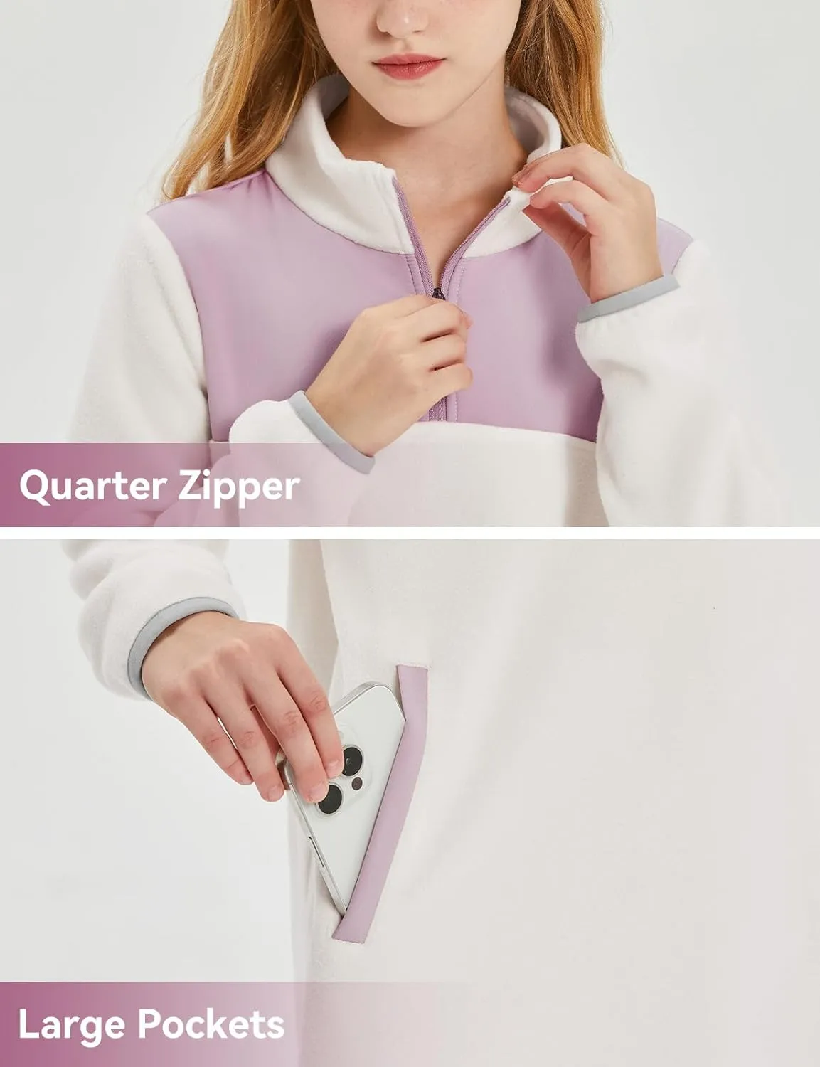 baleaf Girls Fleece Dress Thermal Pullover Long Polar Tunic Sweatshirt Quarter Zip Winter Outfits Pocket