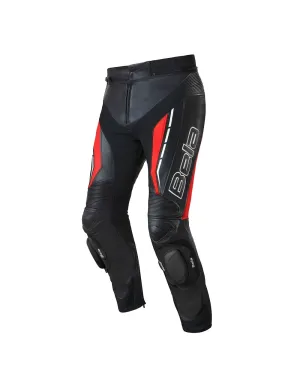 Bela Rocket Motorcycle Mix Kangaroo Mens Leather Pants for 2PC (Black/Red)