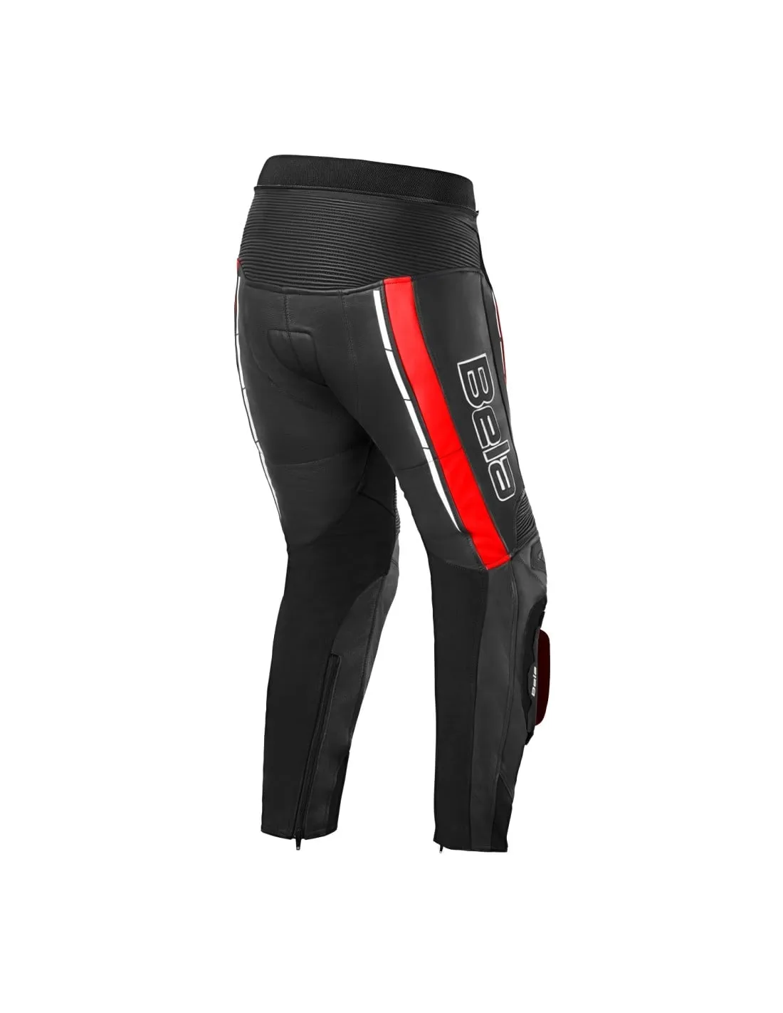 Bela Rocket Motorcycle Mix Kangaroo Mens Leather Pants for 2PC (Black/Red)