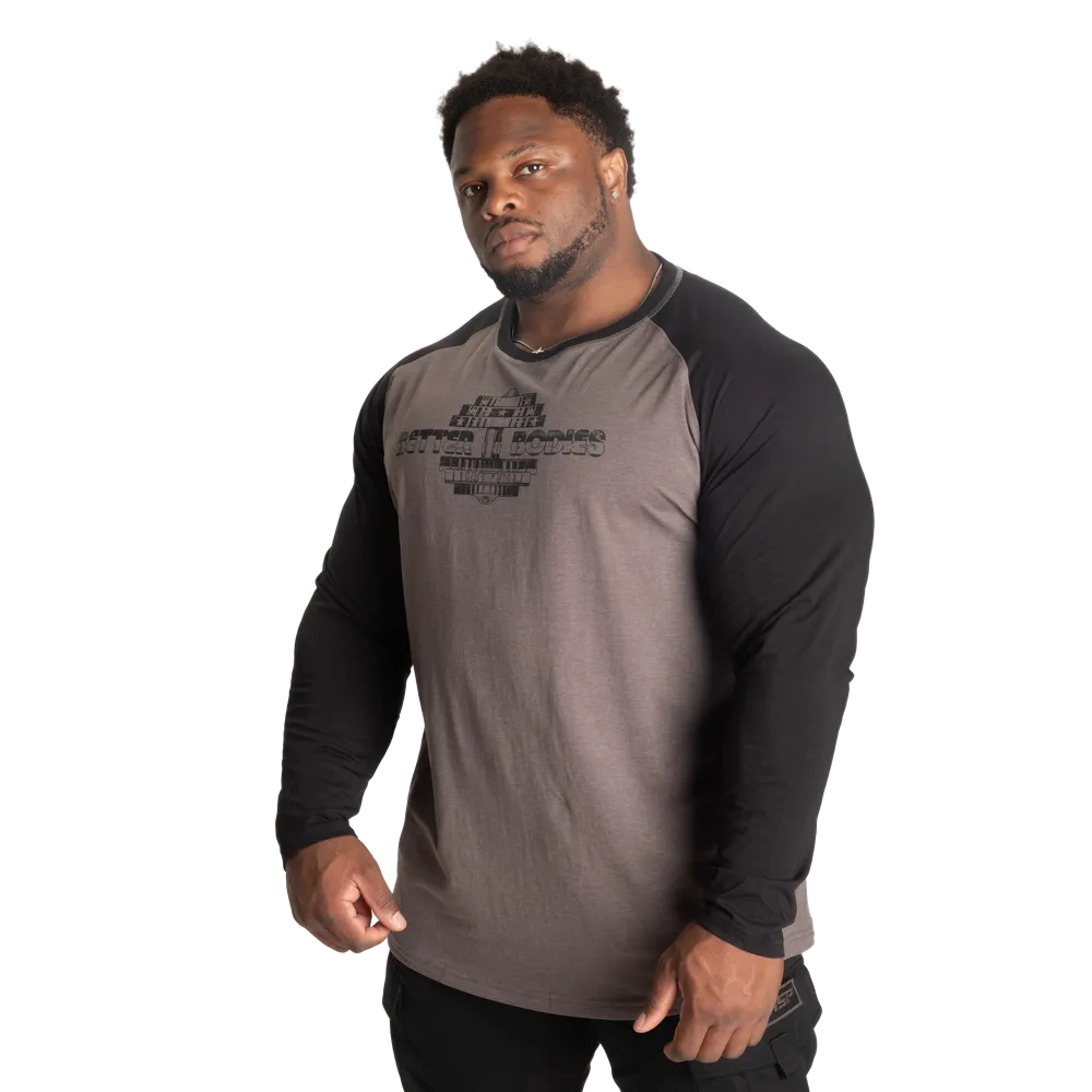 BETTER BODIES  RAGLAN LS (Grey/Black) - ملابس رياضية