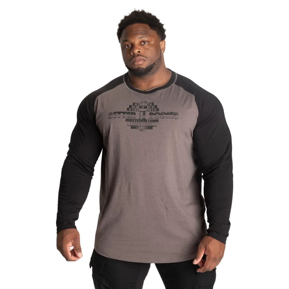 BETTER BODIES  RAGLAN LS (Grey/Black) - ملابس رياضية