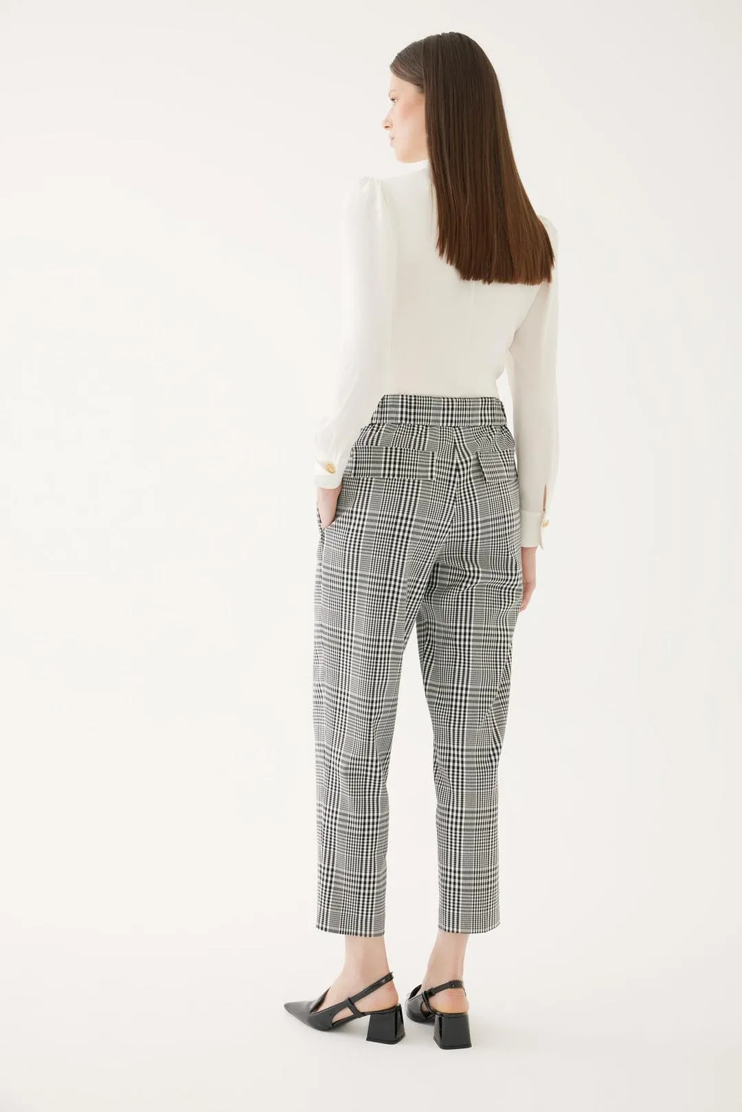 Black and Bone Plaid Carrot Pants