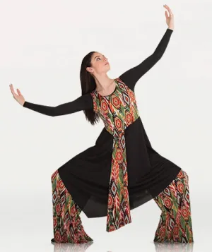 Body Wrappers Plus Size Printed Asymmetrical Tank Overdress