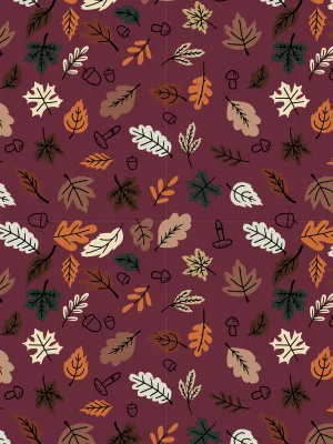 Burgundy Leaves Adult Leggings