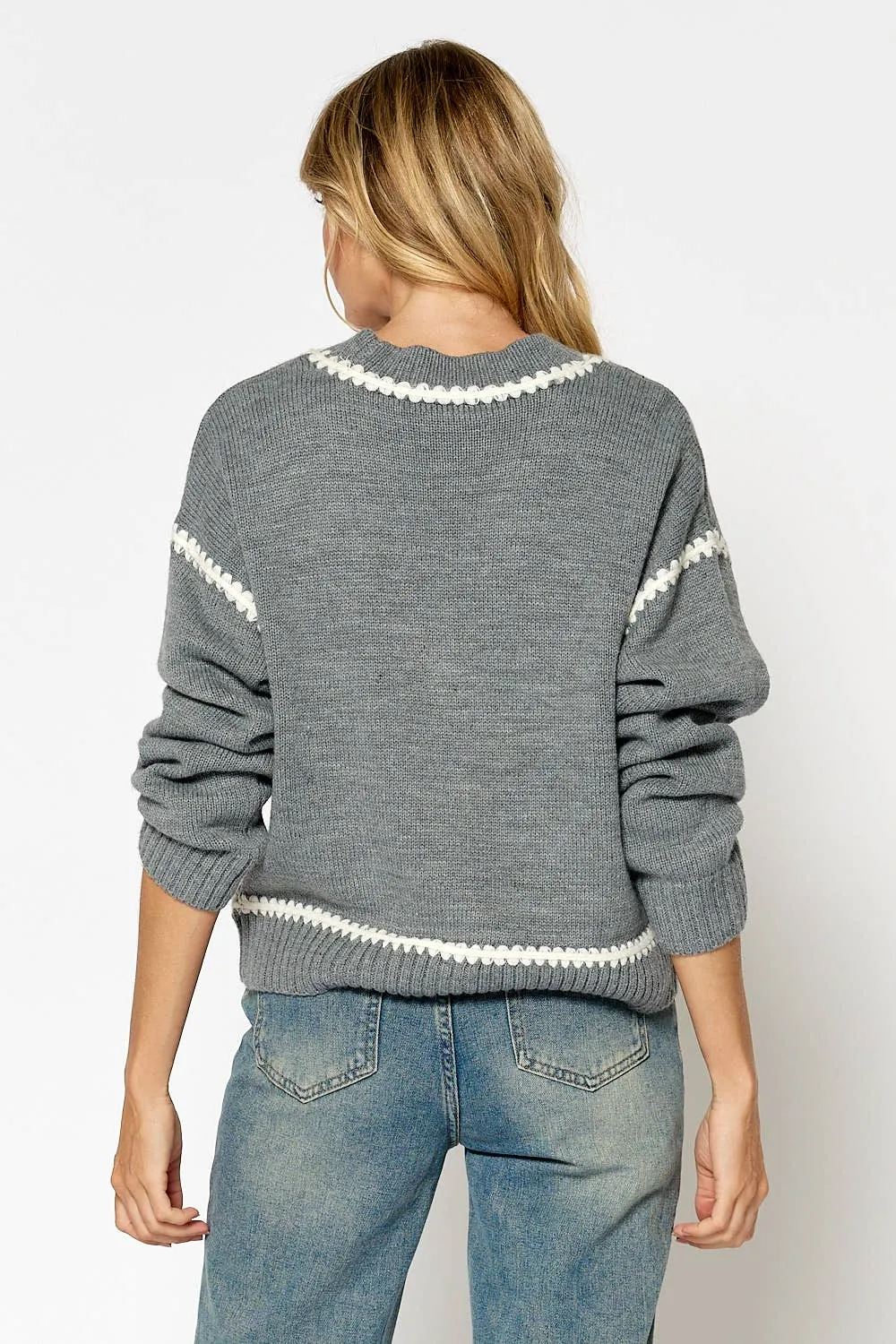 CARDIGAN WITH CONTRAST STITCHING
