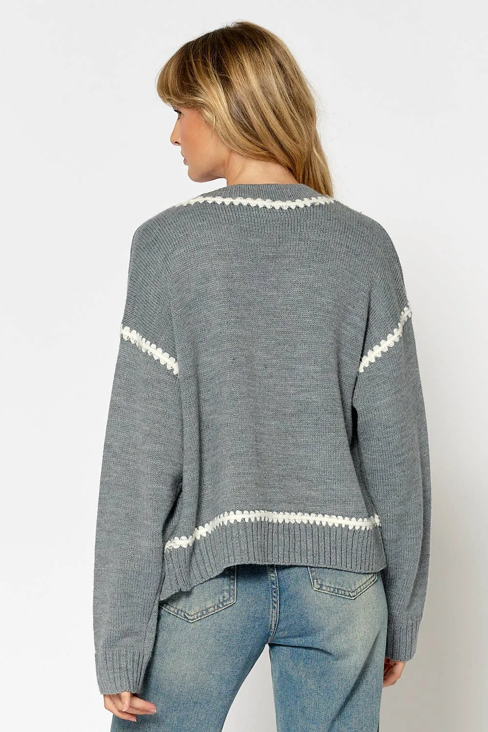 CARDIGAN WITH CONTRAST STITCHING