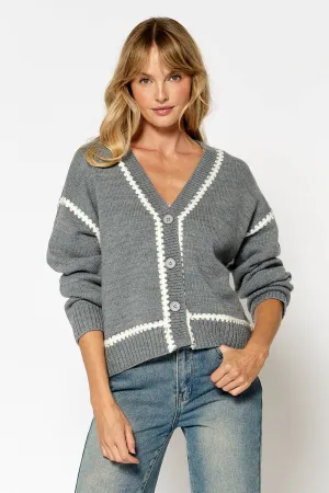 CARDIGAN WITH CONTRAST STITCHING