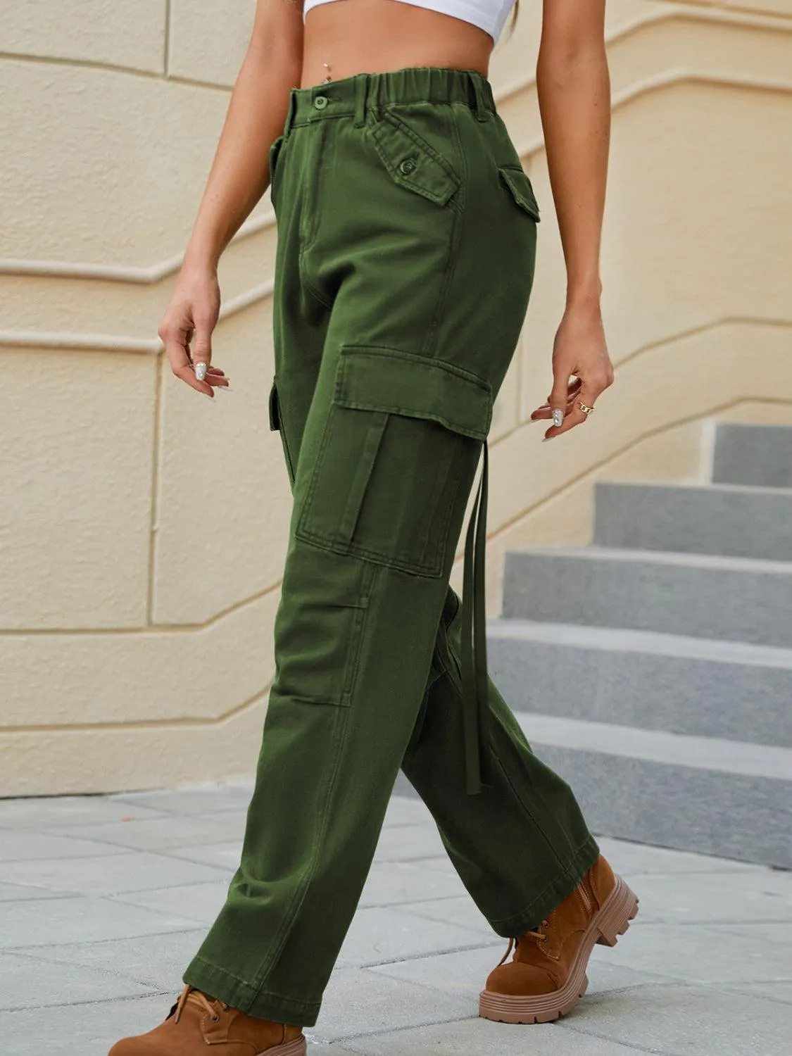Chic Adventurer Mid Rise Straight Leg Cargo Pants