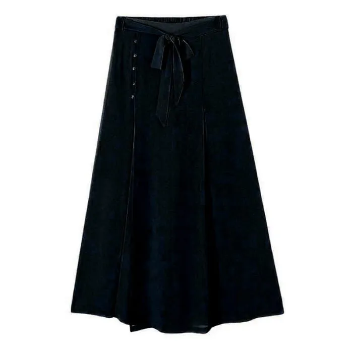 Chic Printed T-Shirt Chiffon Lace Up Split Pants Set