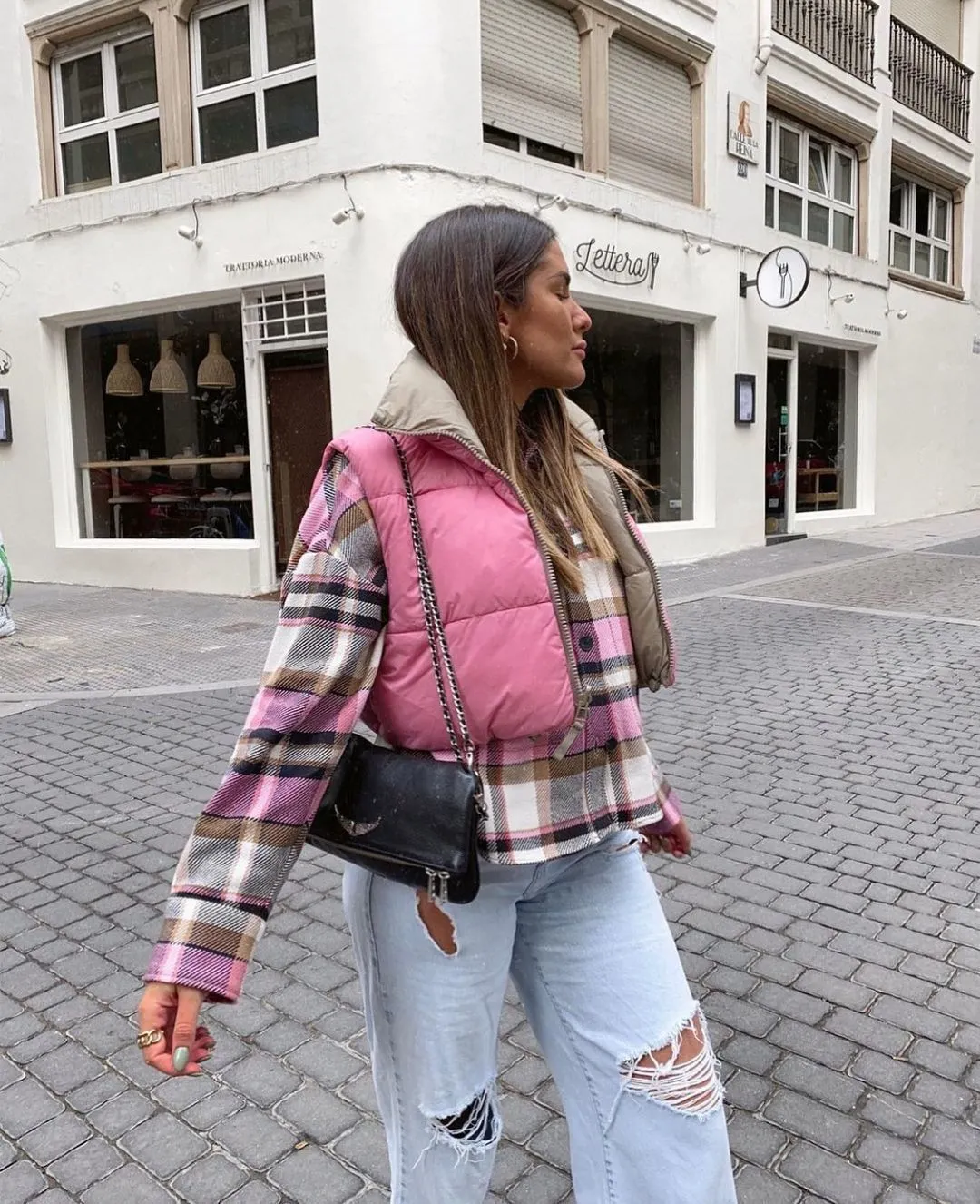 Colorblock Fashion Stand-Up Collar Padded Short Vest Wholesale Coats