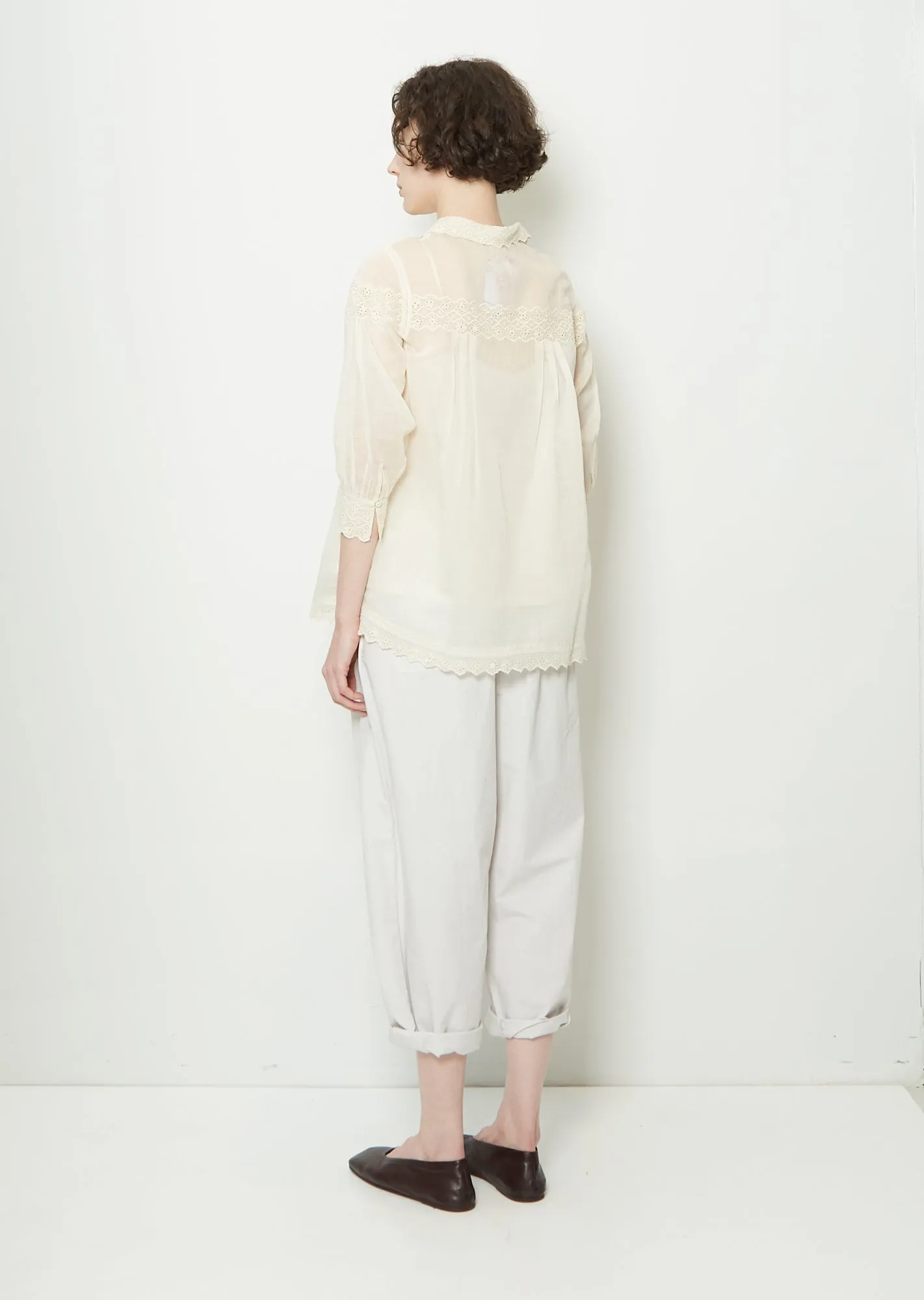 Cotton & Silk Lace Button Up Shirt