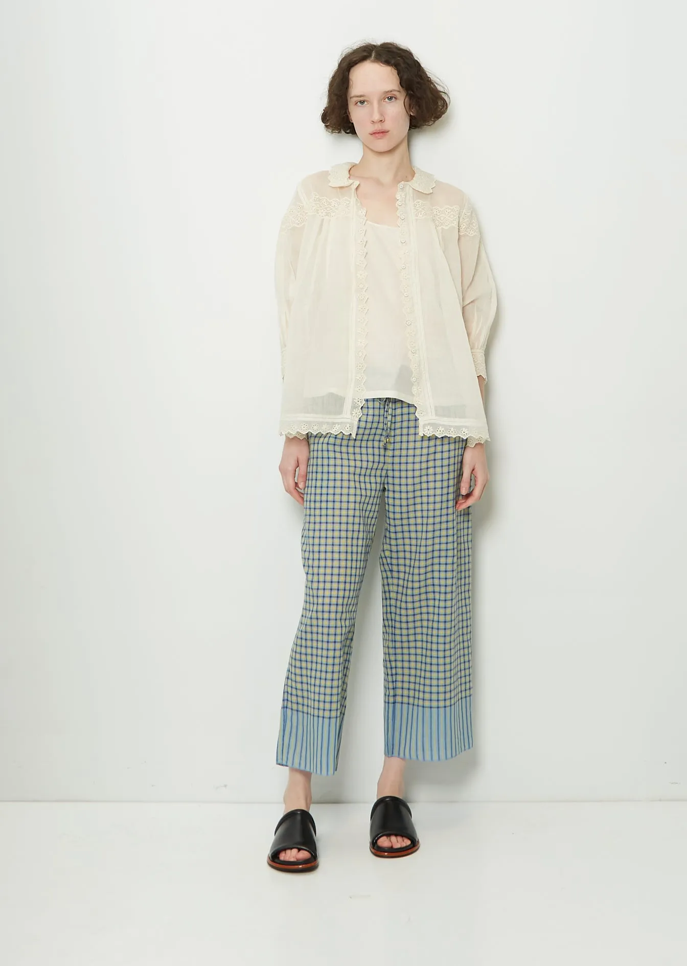 Cotton & Silk Lace Button Up Shirt