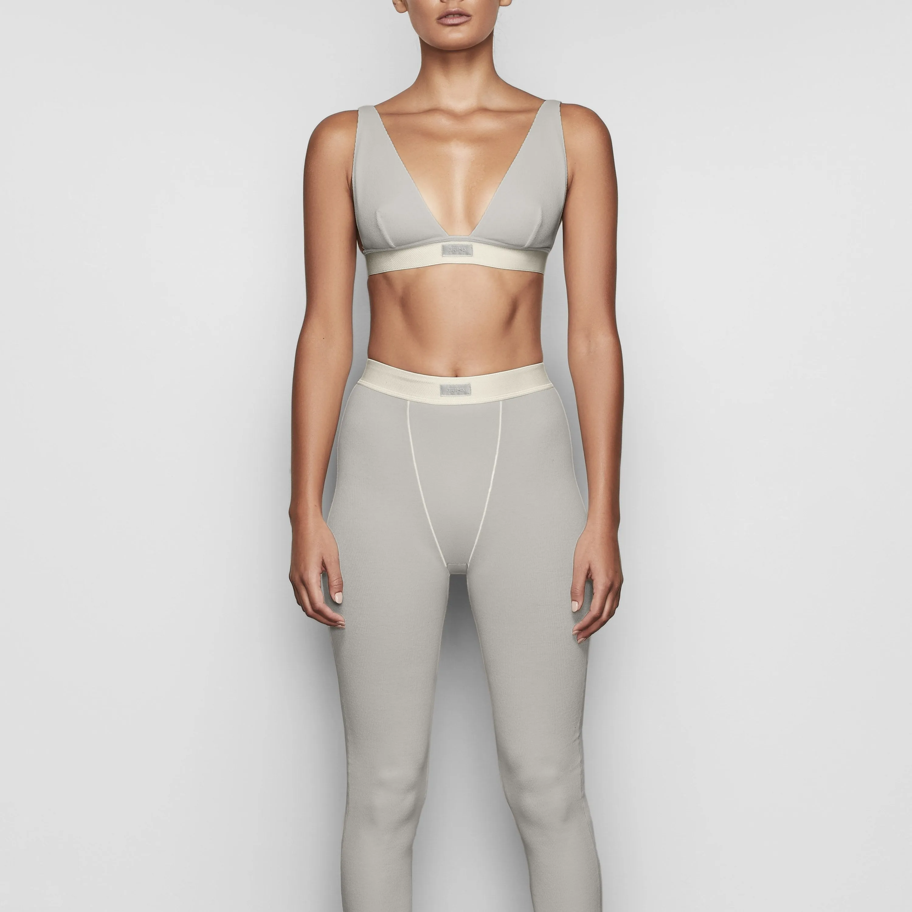 COTTON RIB THERMAL LEGGING | MINERAL