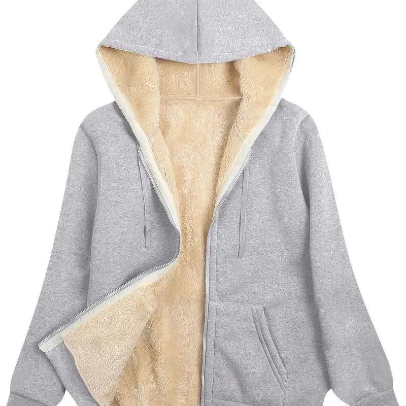 Cozy Fuzzy Hooded Jacket for Women