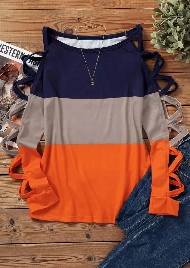 Criss-Cross Long Sleeves Blouse