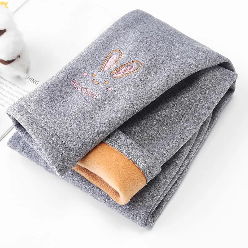 Cute Rabbit Girls' Thick Leggings Warm Autumn &Winter Bottoms