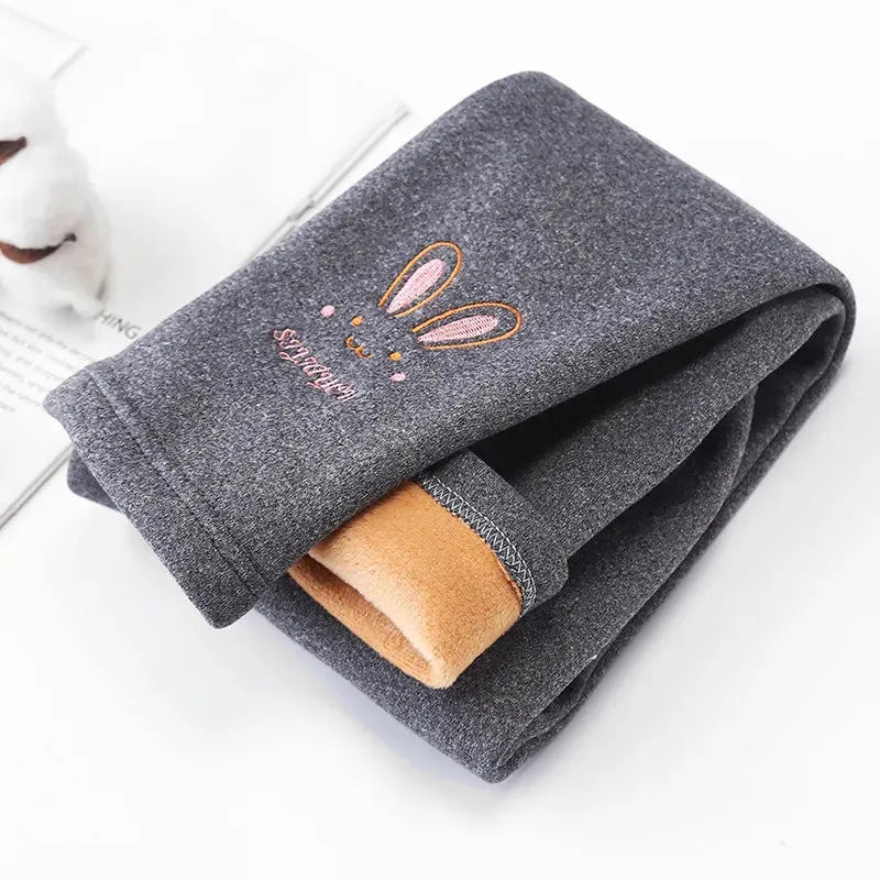 Cute Rabbit Girls' Thick Leggings Warm Autumn &Winter Bottoms