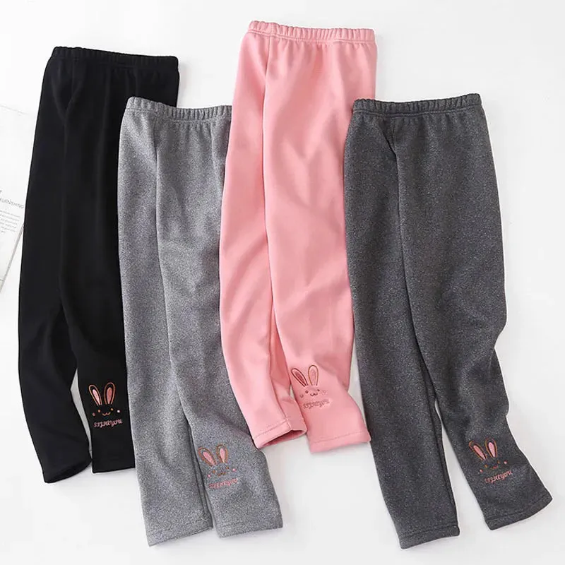 Cute Rabbit Girls' Thick Leggings Warm Autumn &Winter Bottoms