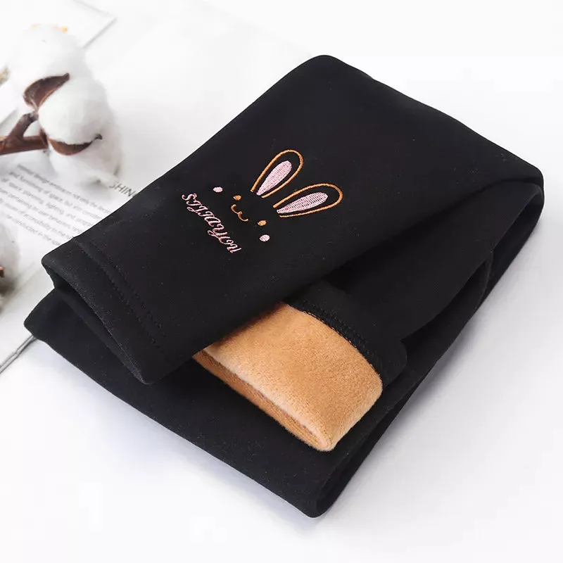 Cute Rabbit Girls' Thick Leggings Warm Autumn &Winter Bottoms