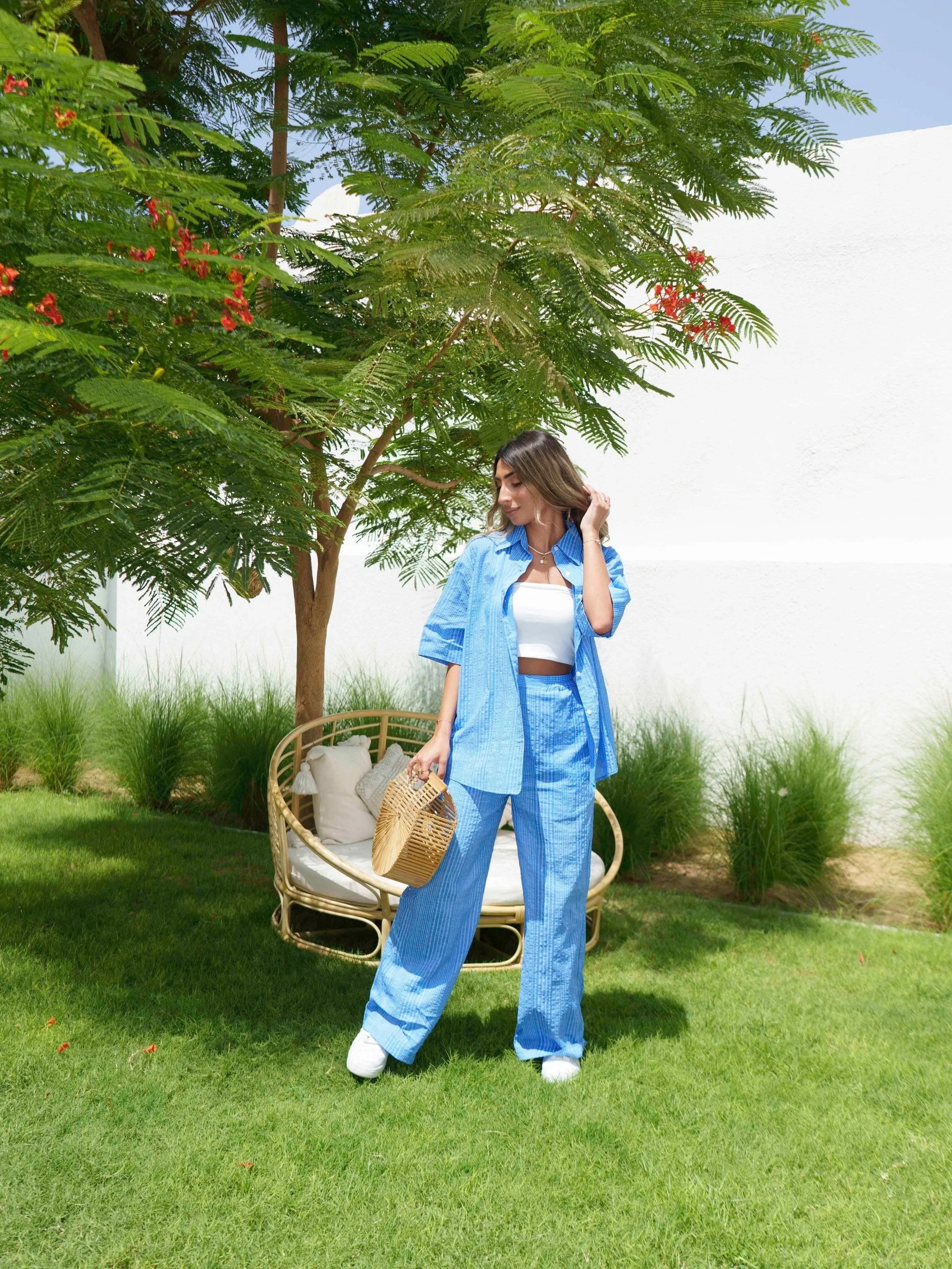 DENEN PANTS & SHIRT CO-ORD - BLUE
