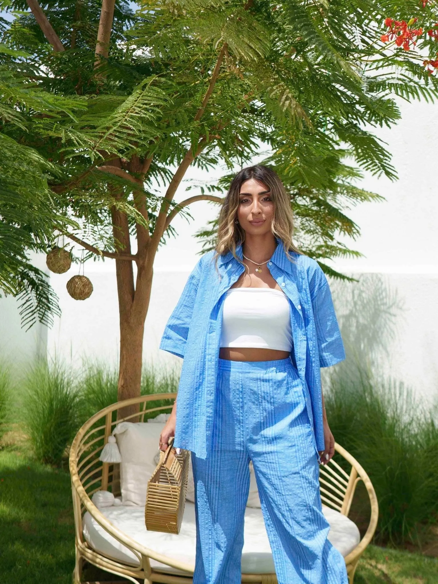 DENEN PANTS & SHIRT CO-ORD - BLUE