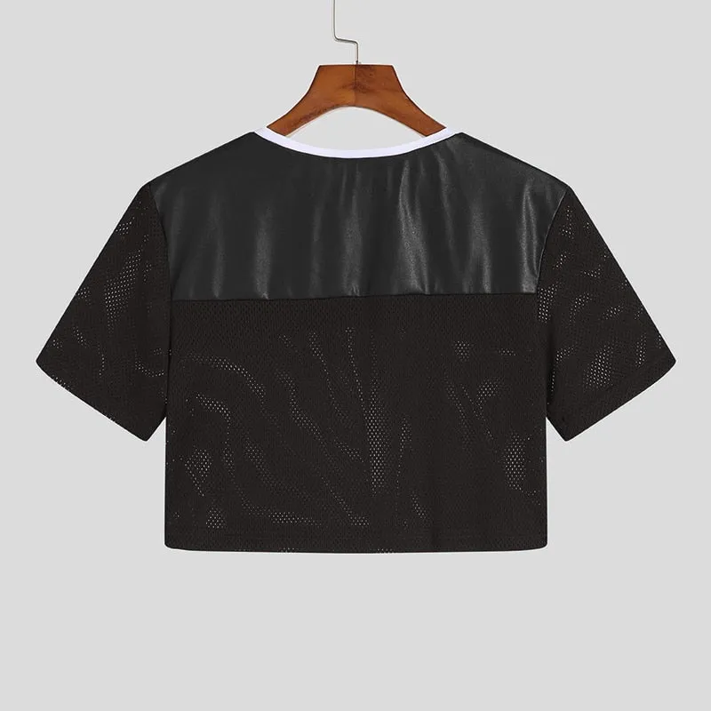 DUNGEON Glossy Mesh Cropped