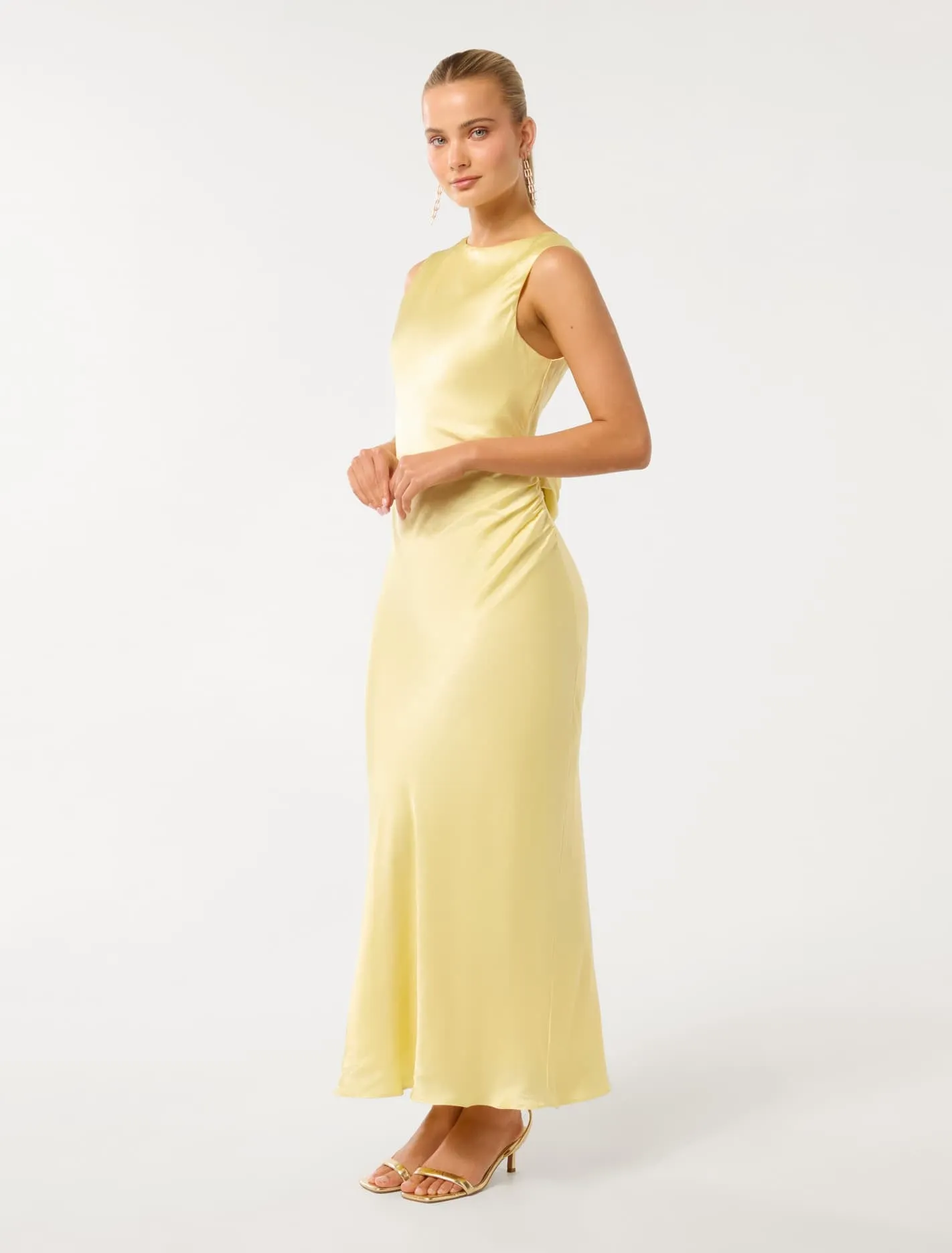 Eileen Open Back Satin Maxi Dress
