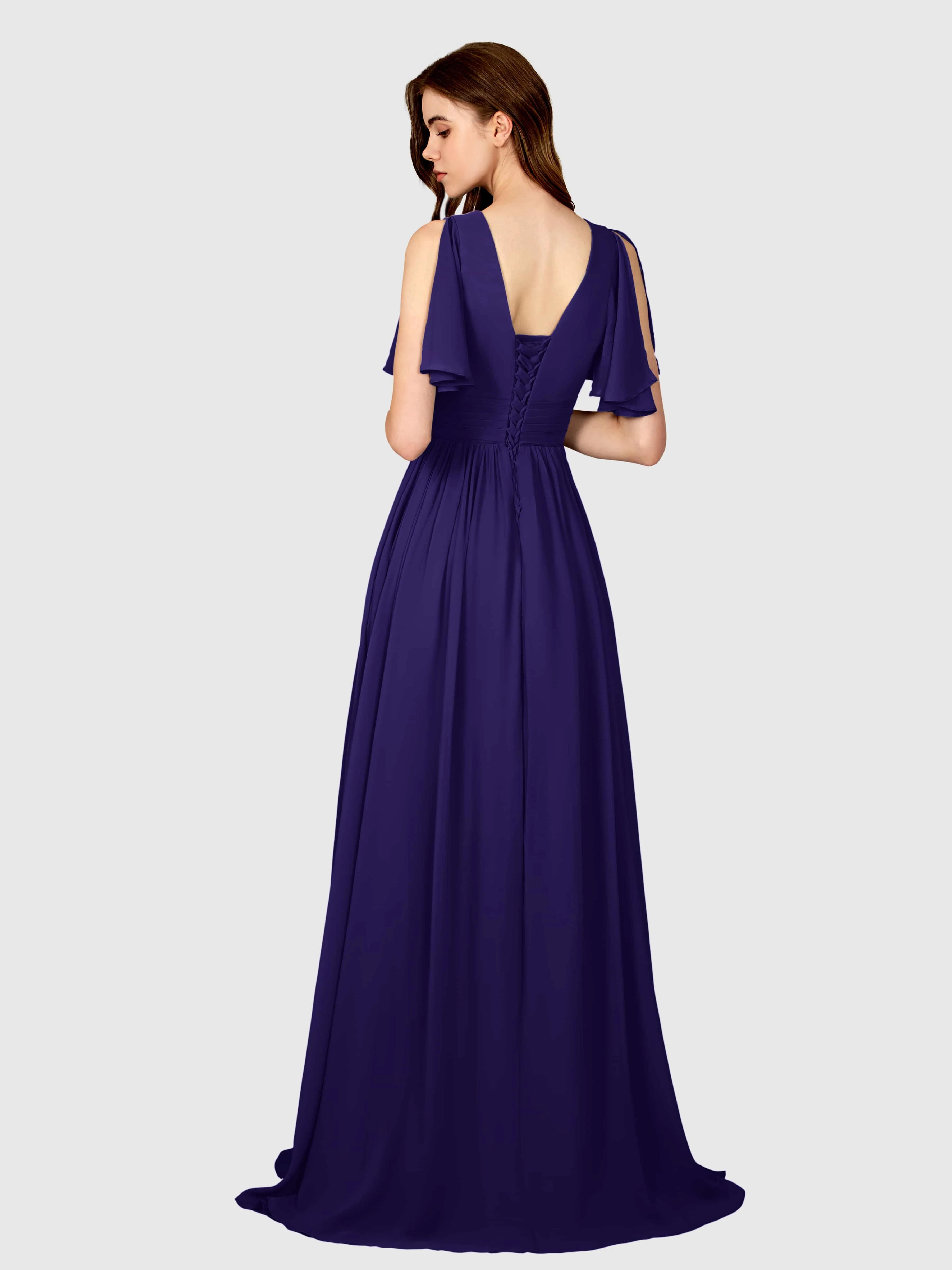 Eleanor Flowing A-Line Ruched Floor Length Bridesmaid Dresses