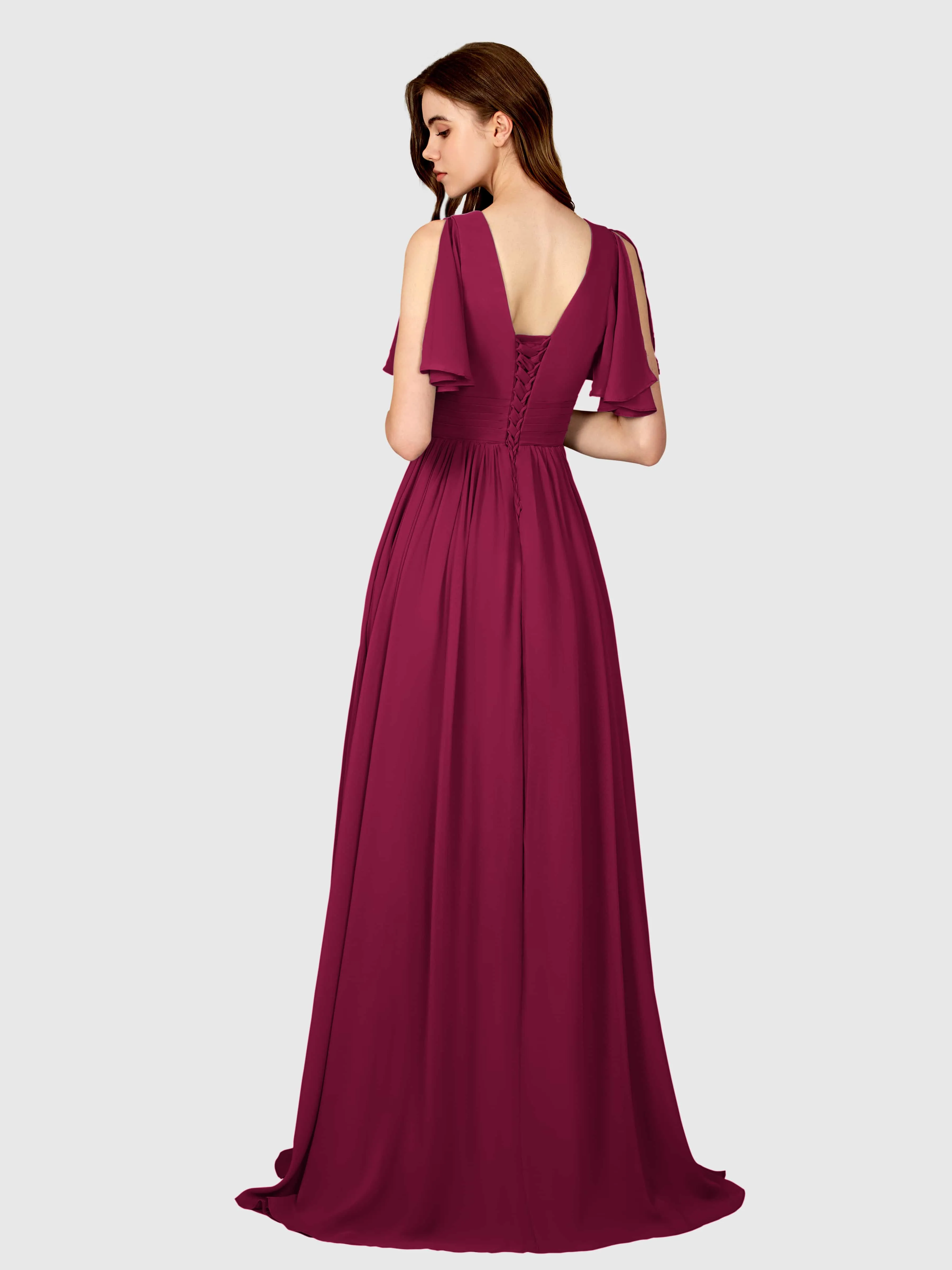 Eleanor Flowing A-Line Ruched Floor Length Bridesmaid Dresses
