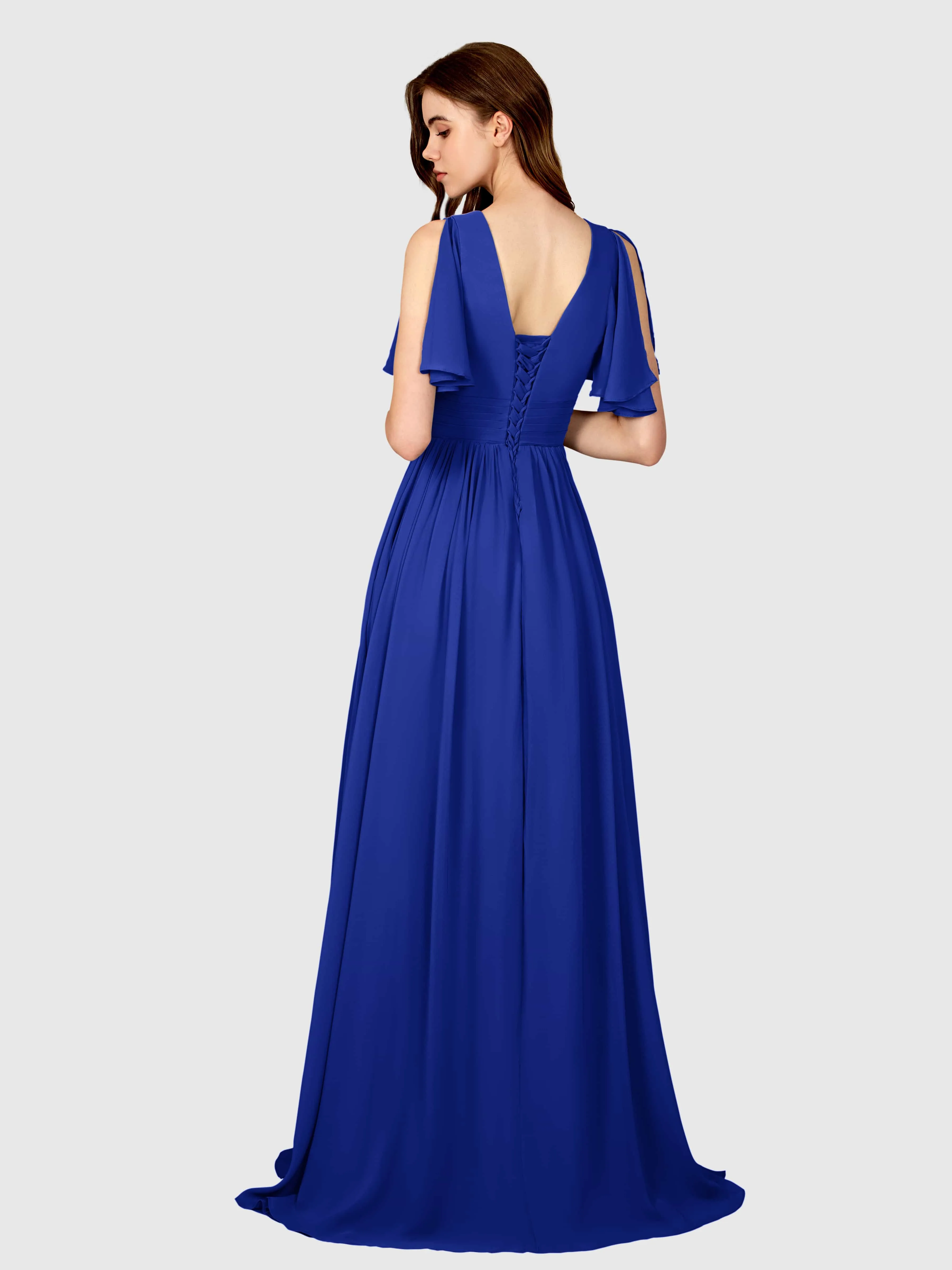 Eleanor Flowing A-Line Ruched Floor Length Bridesmaid Dresses
