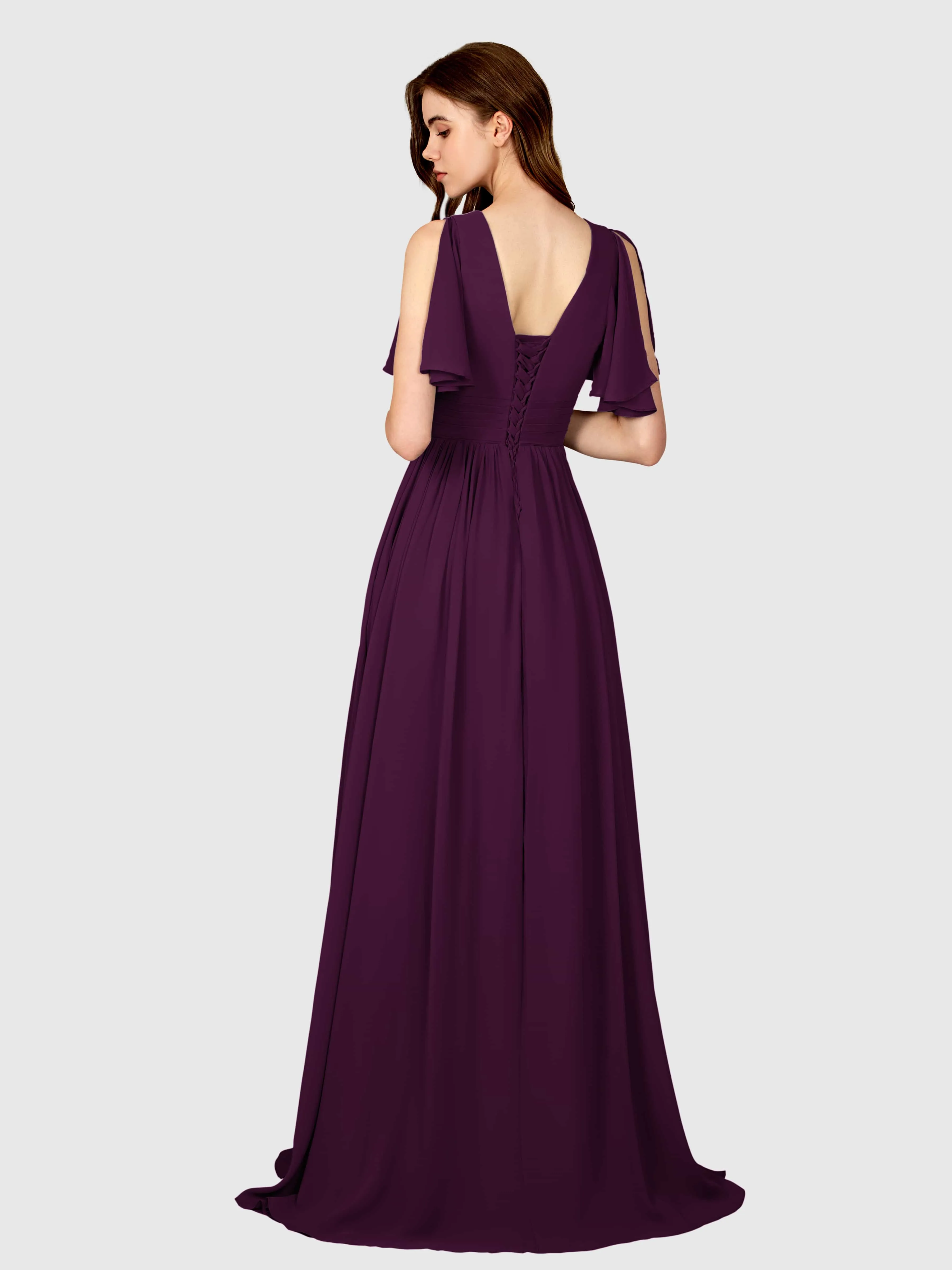 Eleanor Flowing A-Line Ruched Floor Length Bridesmaid Dresses