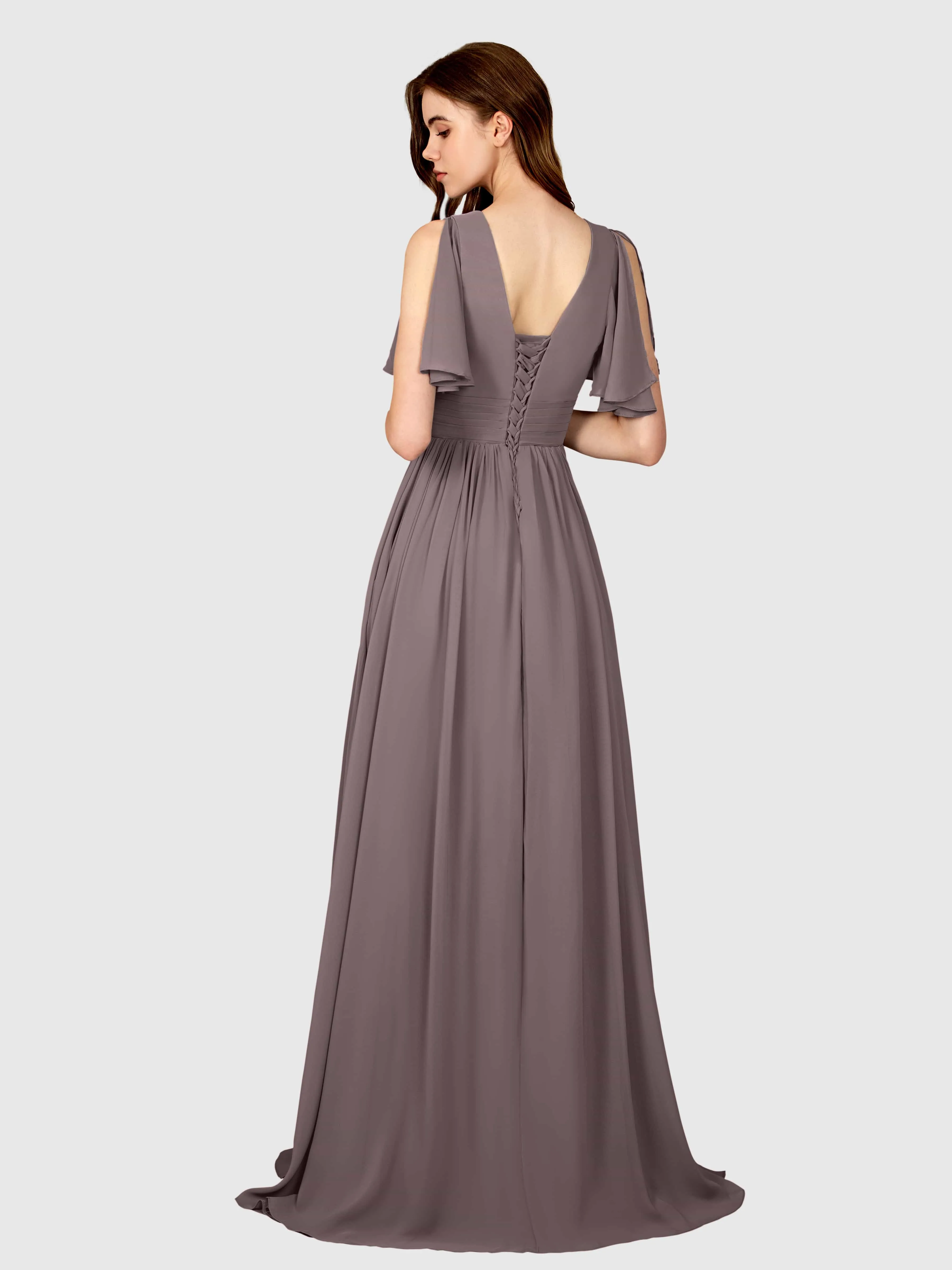 Eleanor Flowing A-Line Ruched Floor Length Bridesmaid Dresses