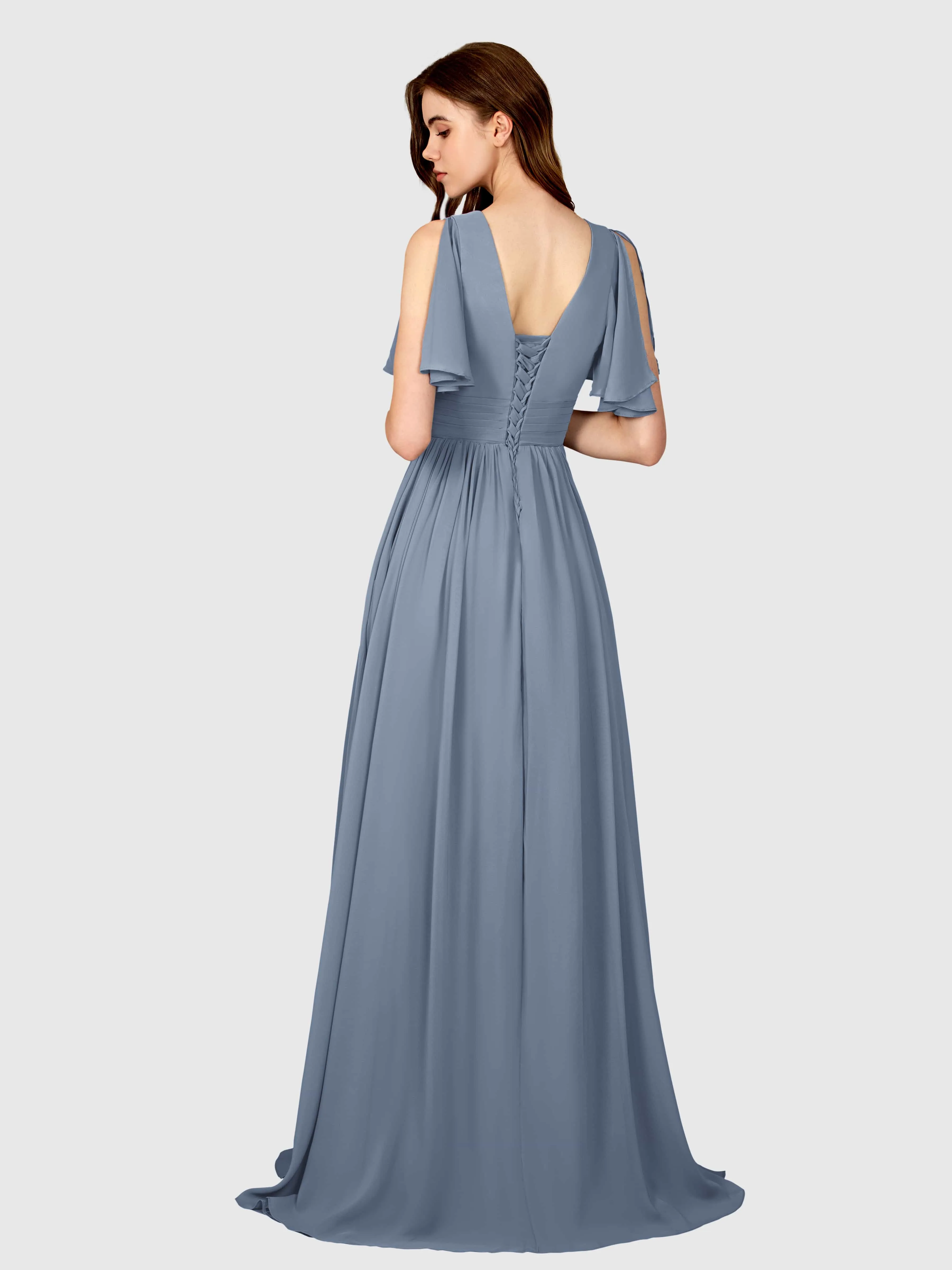 Eleanor Flowing A-Line Ruched Floor Length Bridesmaid Dresses