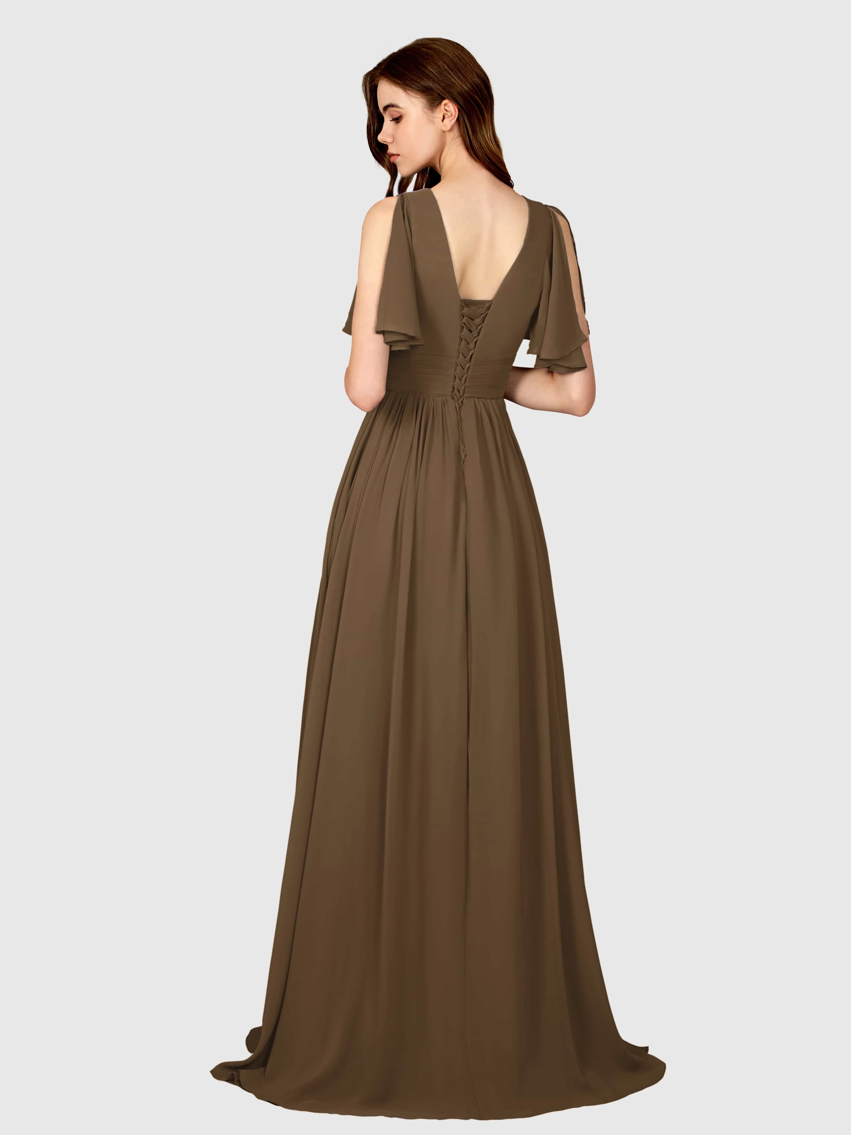 Eleanor Flowing A-Line Ruched Floor Length Bridesmaid Dresses
