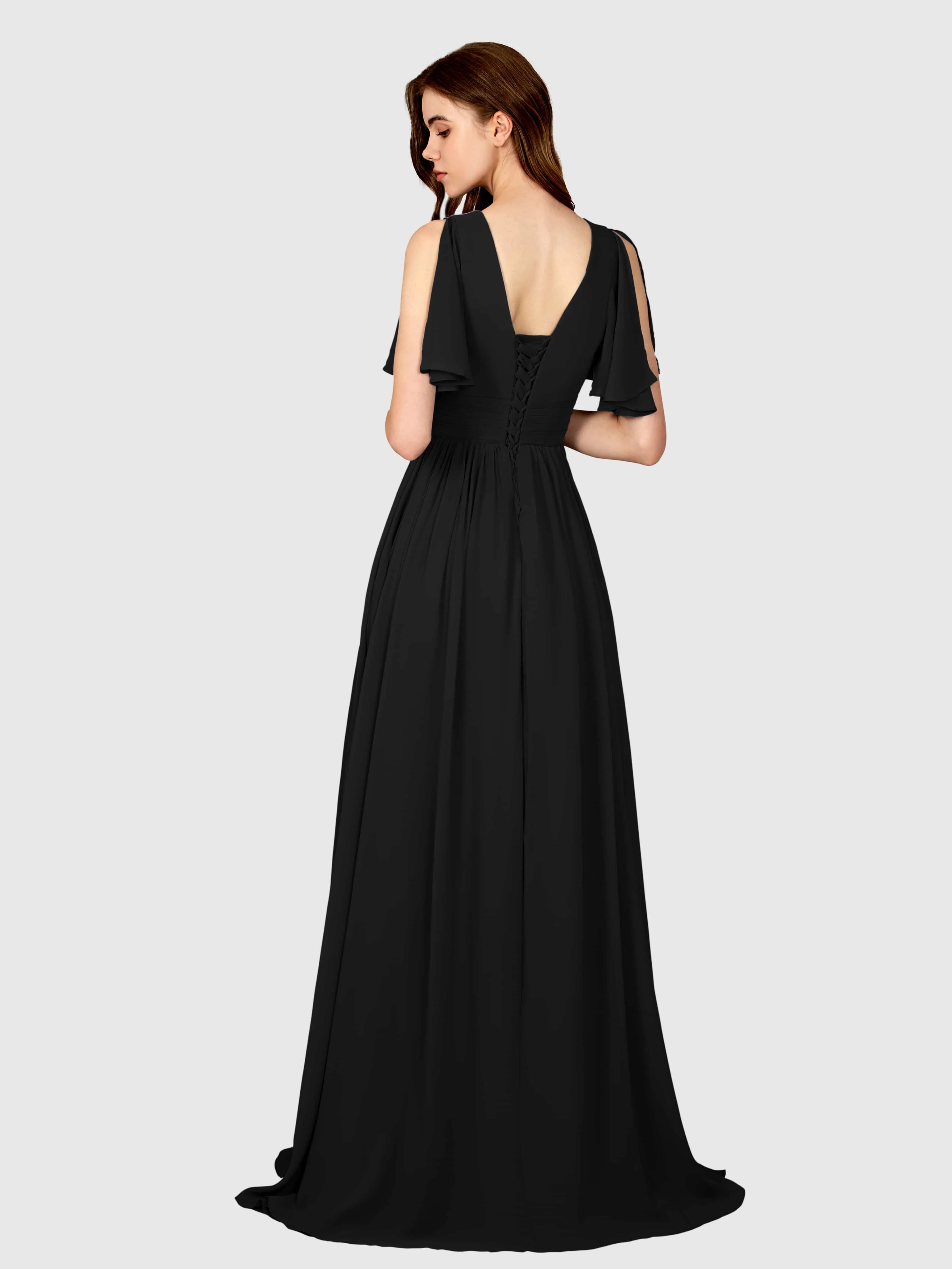 Eleanor Flowing A-Line Ruched Floor Length Bridesmaid Dresses