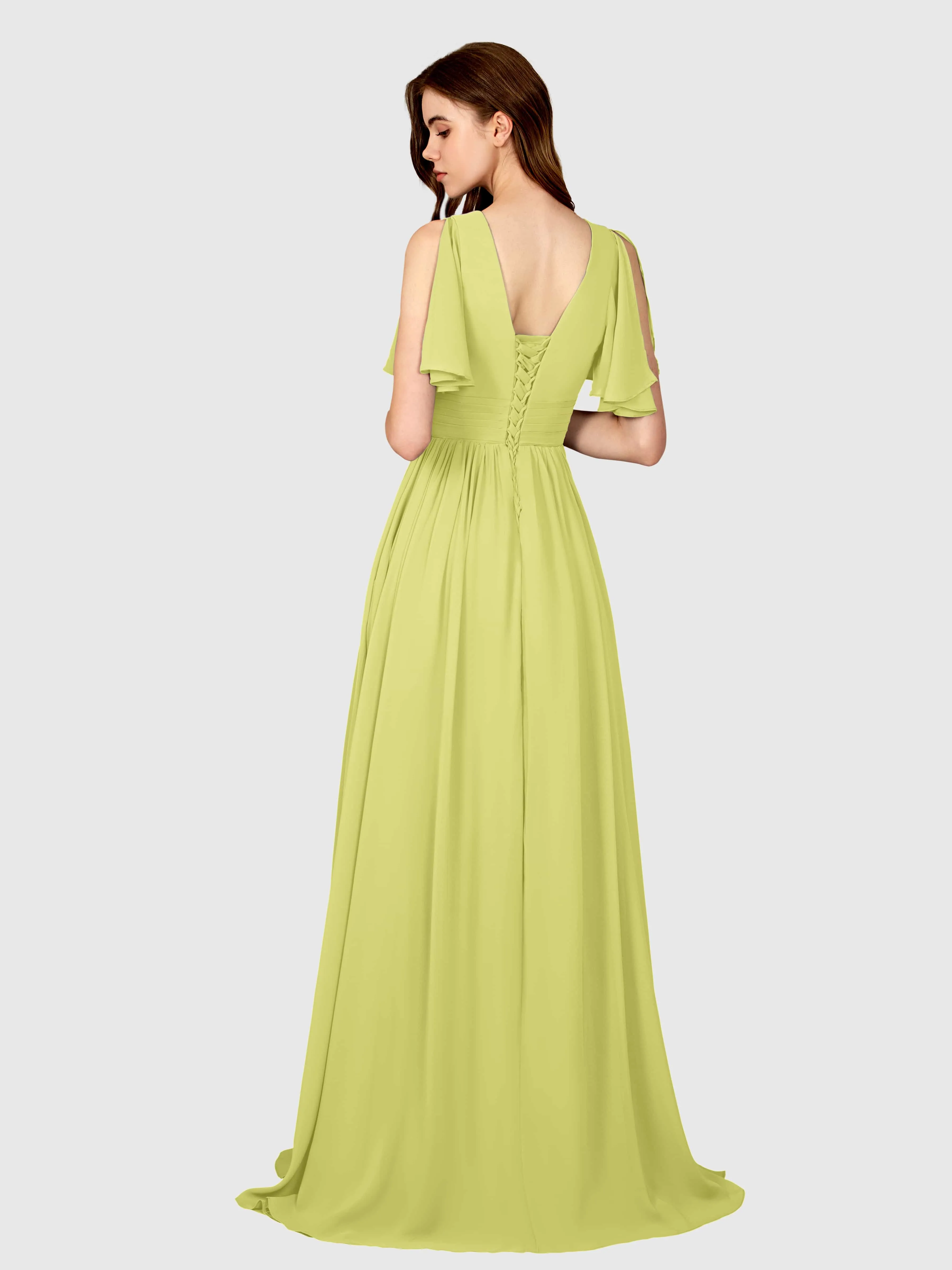 Eleanor Flowing A-Line Ruched Floor Length Bridesmaid Dresses