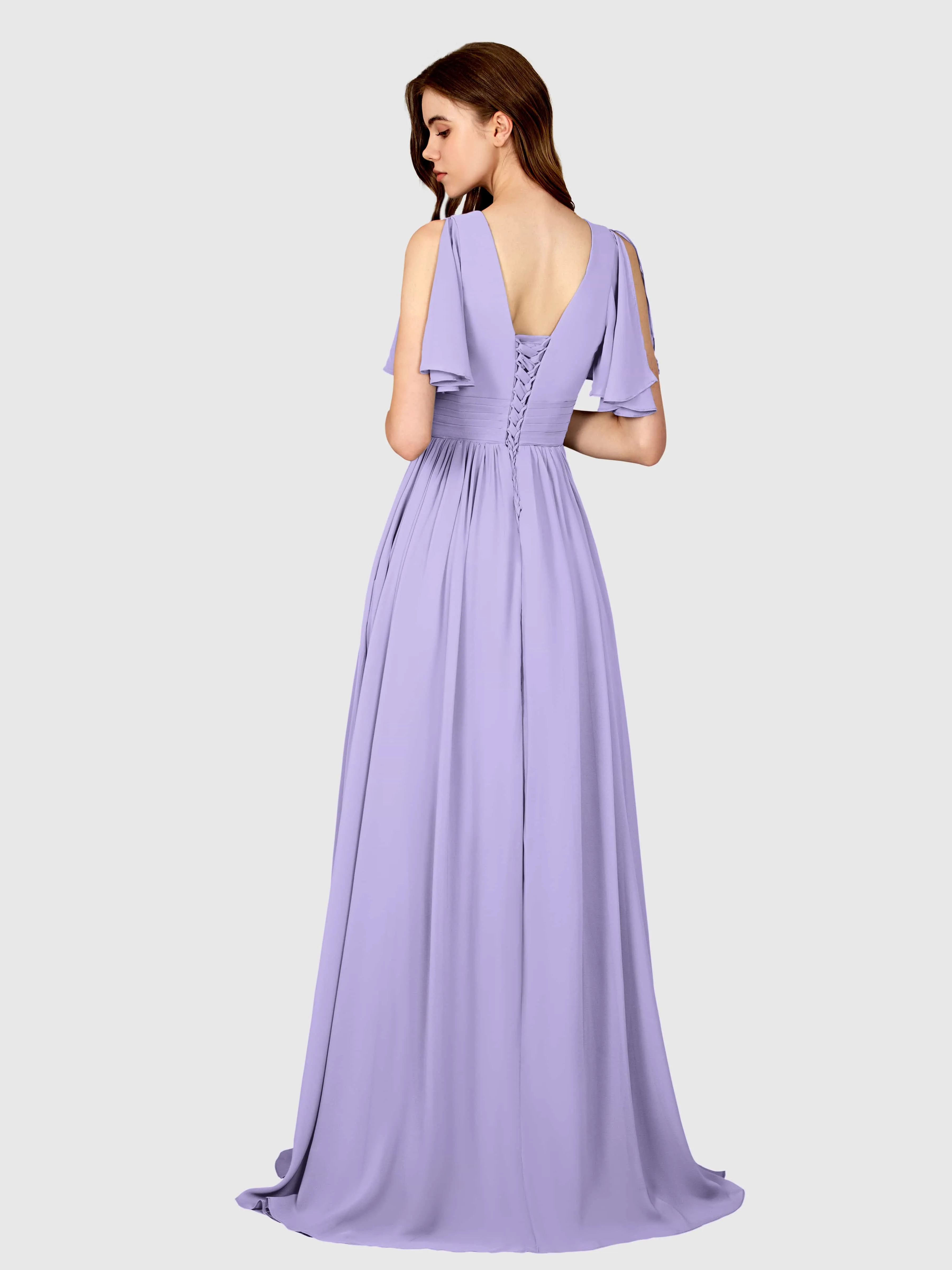 Eleanor Flowing A-Line Ruched Floor Length Bridesmaid Dresses