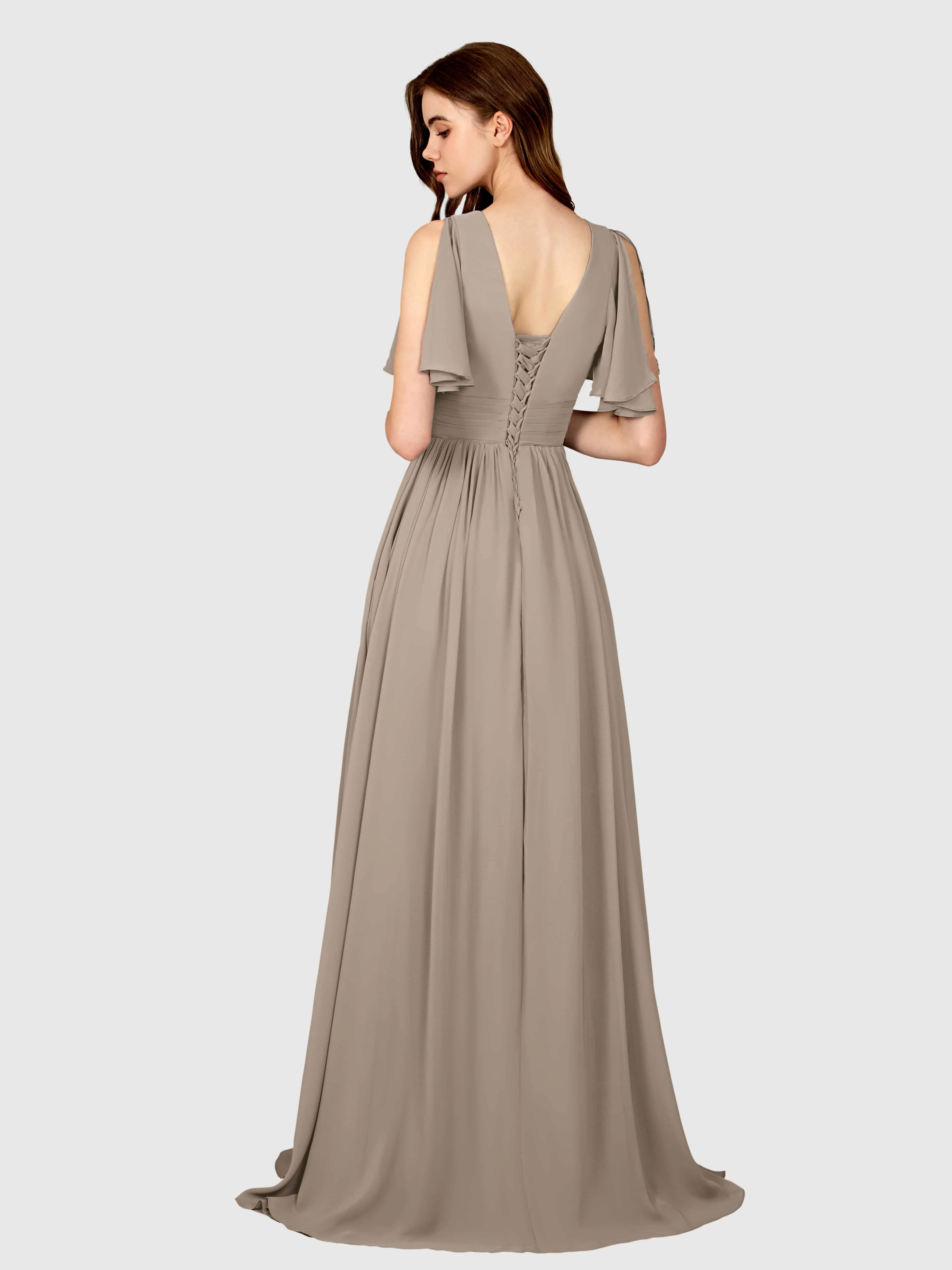 Eleanor Flowing A-Line Ruched Floor Length Bridesmaid Dresses