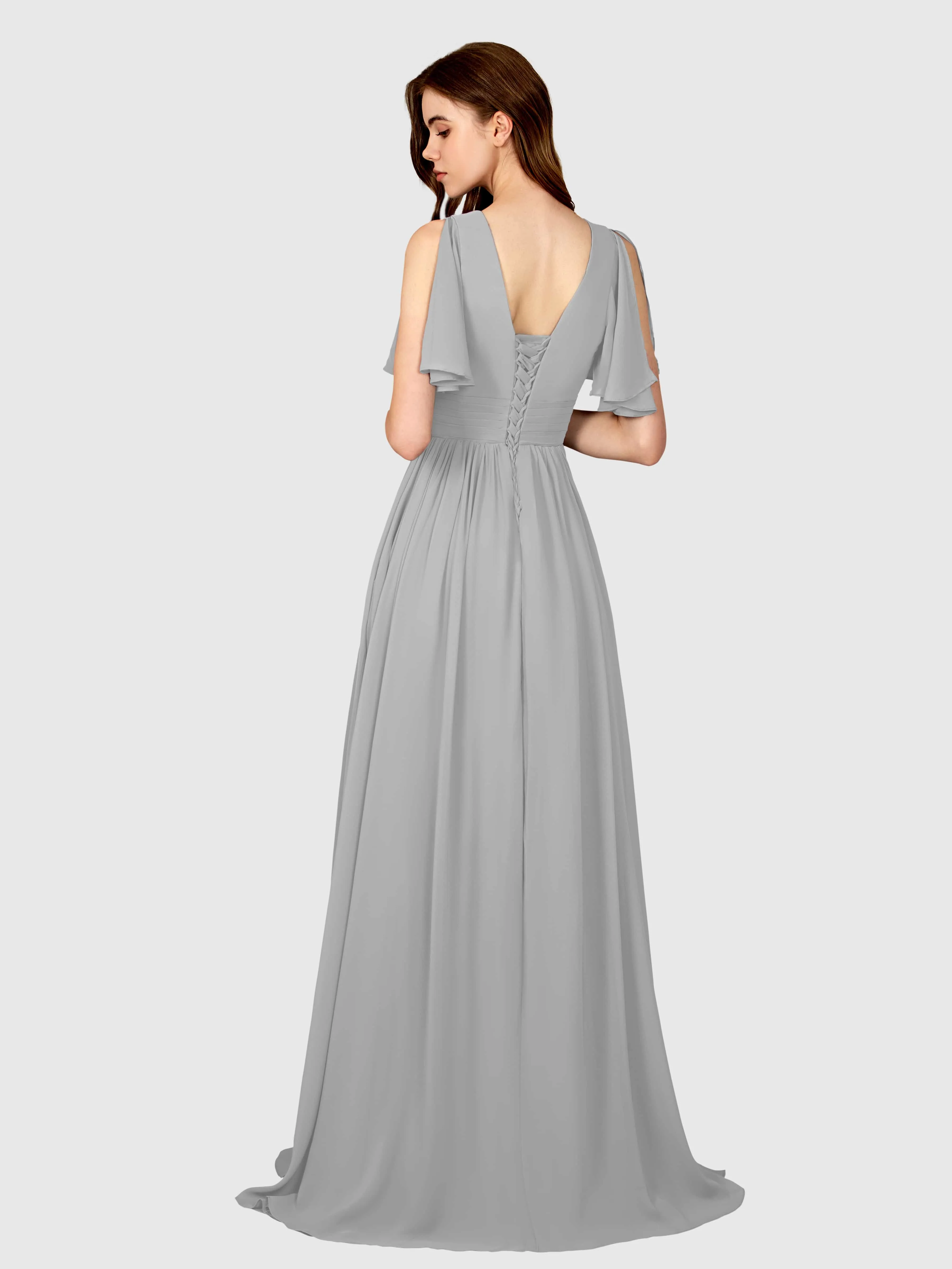 Eleanor Flowing A-Line Ruched Floor Length Bridesmaid Dresses