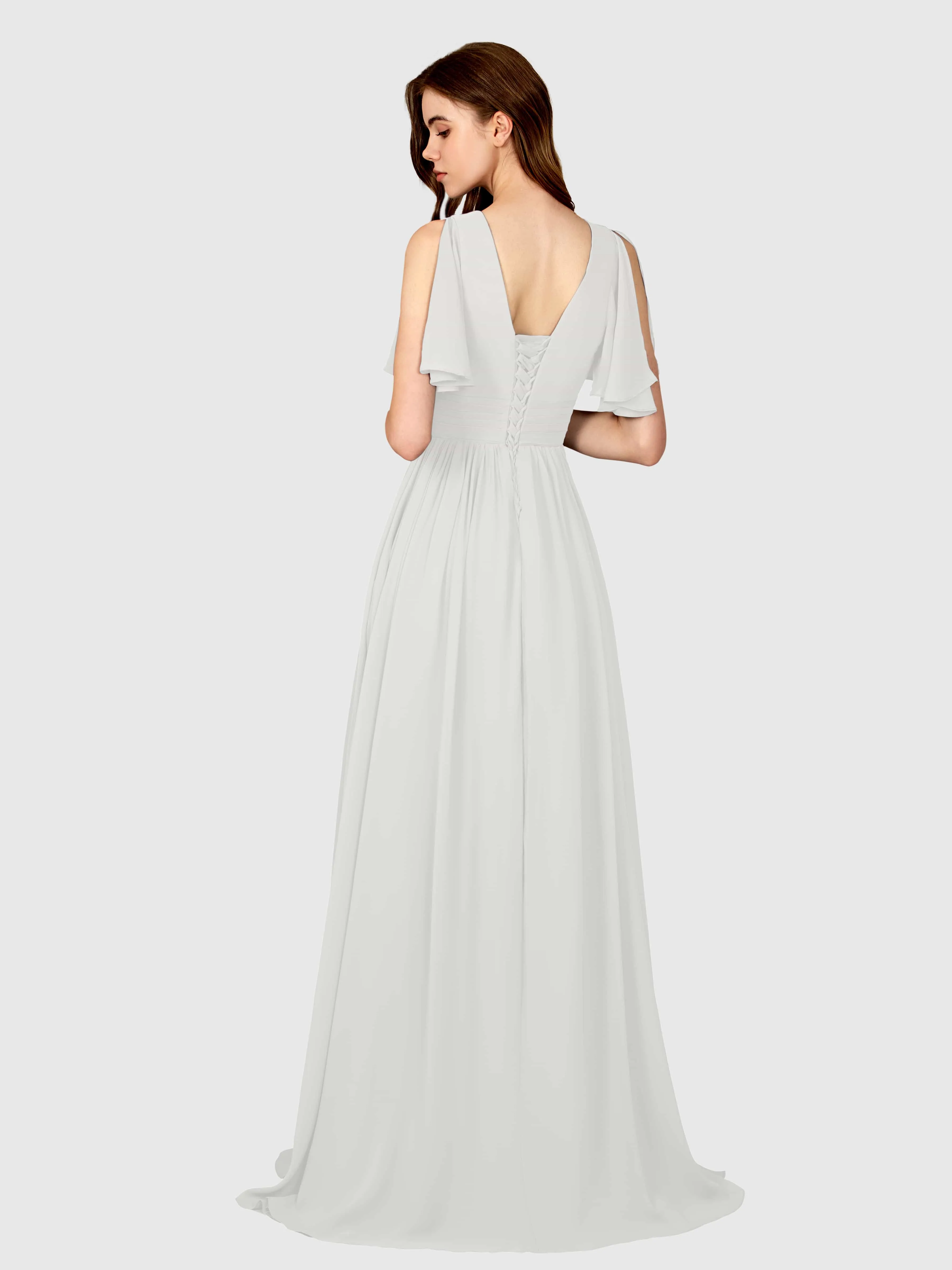 Eleanor Flowing A-Line Ruched Floor Length Bridesmaid Dresses