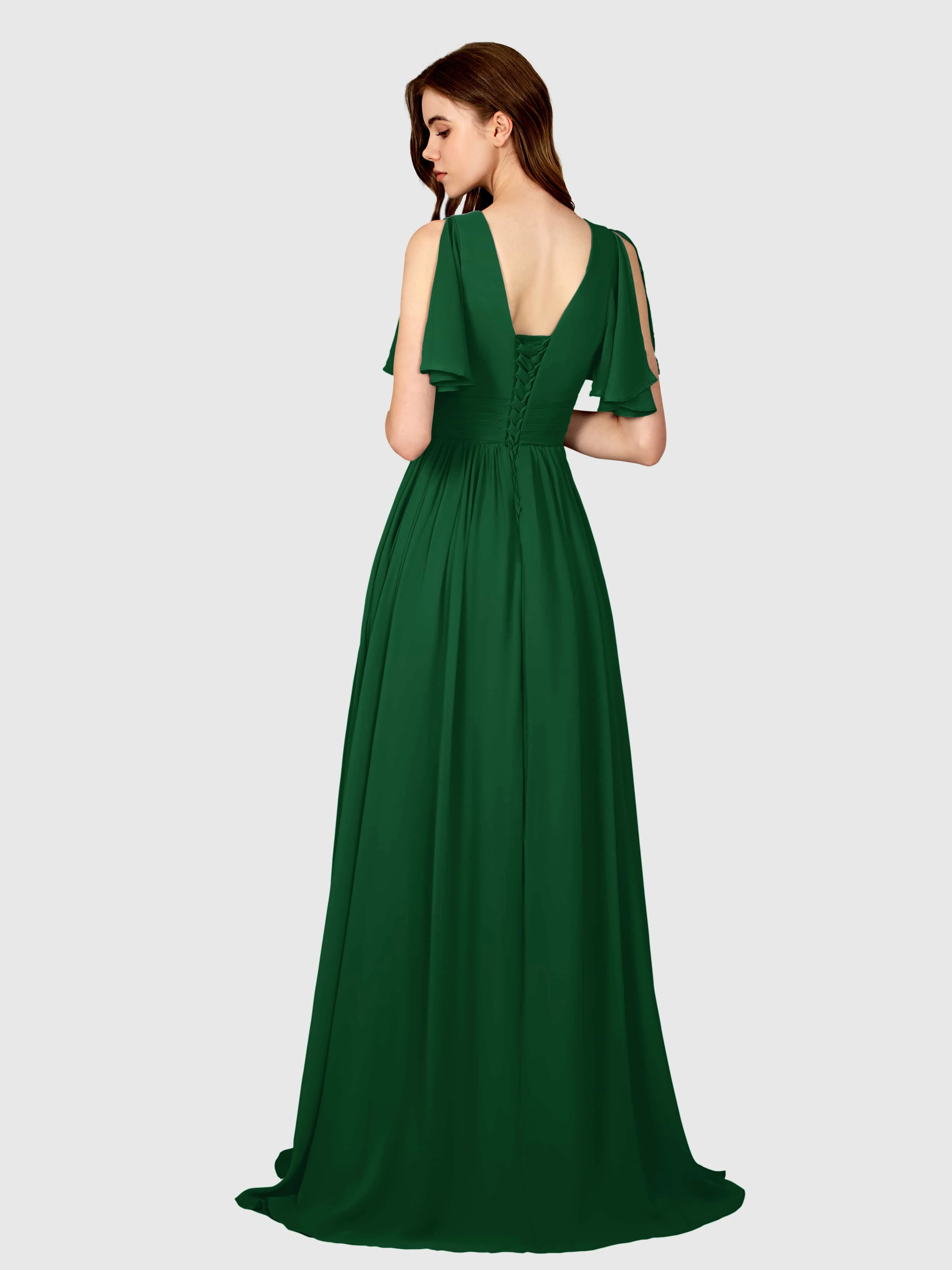Eleanor Flowing A-Line Ruched Floor Length Bridesmaid Dresses